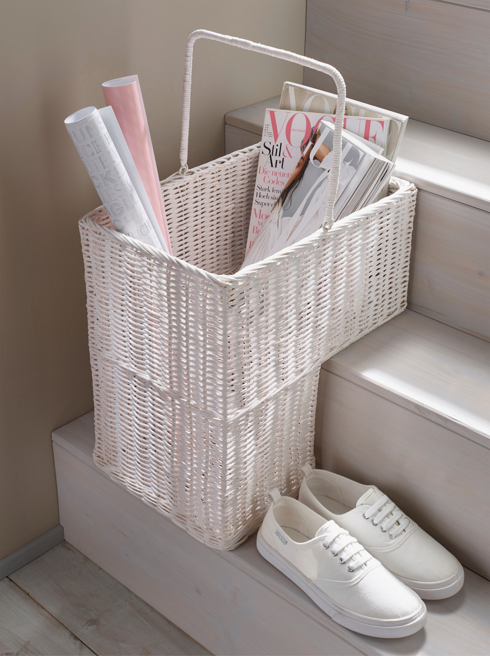 heine home Panier d'escalier - blanc