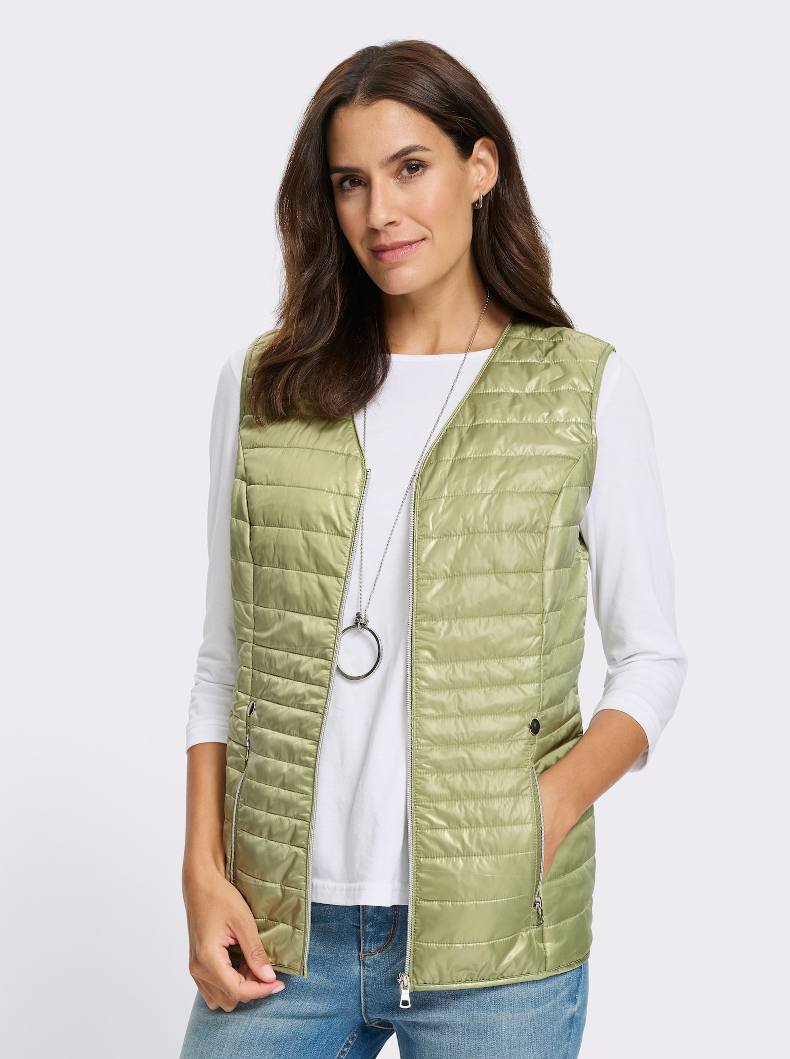 Prošívaná vesta s lehkým vatováním - rákosová