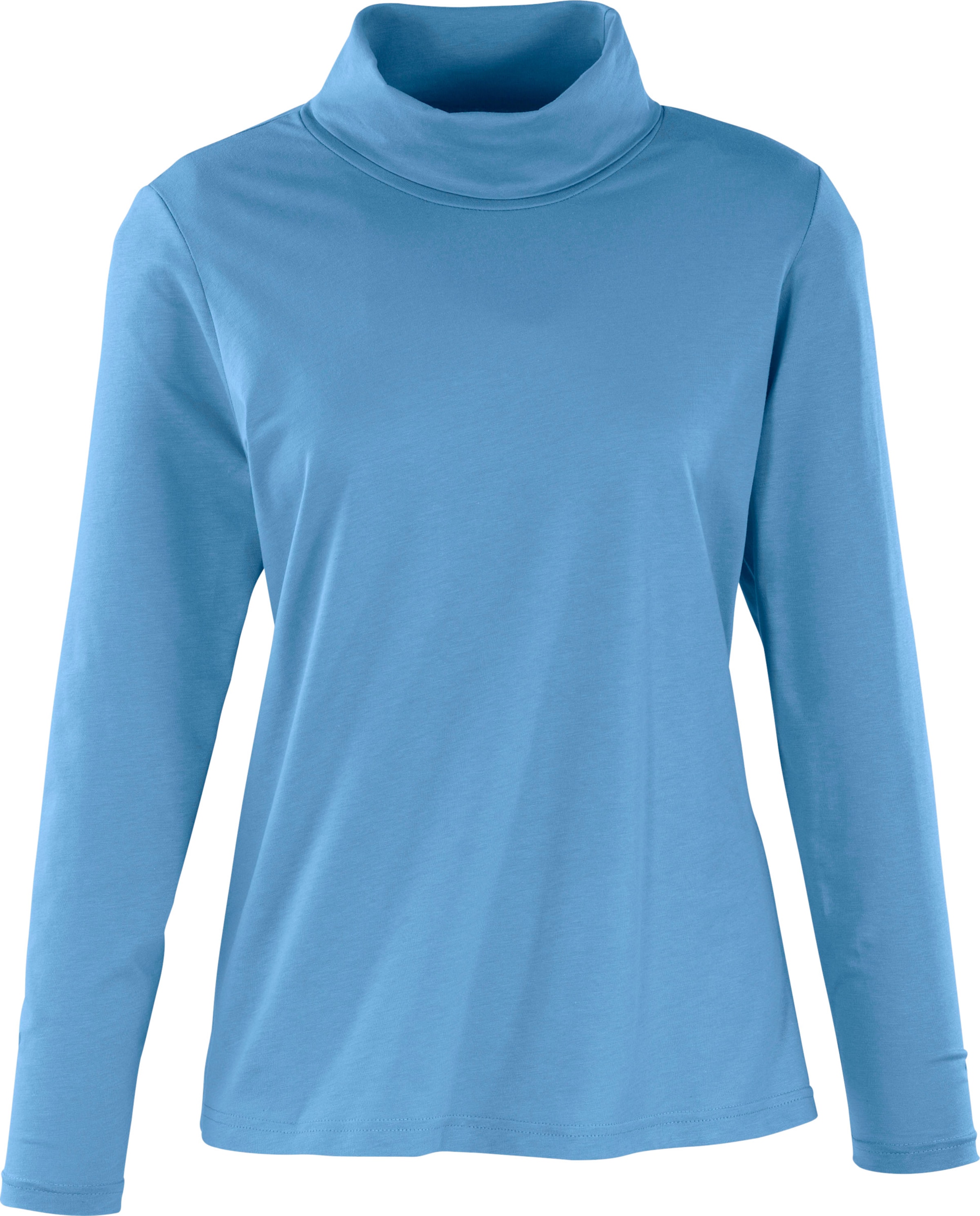 und eine günstig Kaufen-Rollkragenshirt in bleu von heine. Rollkragenshirt in bleu von heine <![CDATA[Perfekt für drunter und drüber und angenehm sanft zur Haut: Rollkragen-Shirt in weicher Qualität. Langarm. OCS-zertifiziertes Produkt.]]>. 