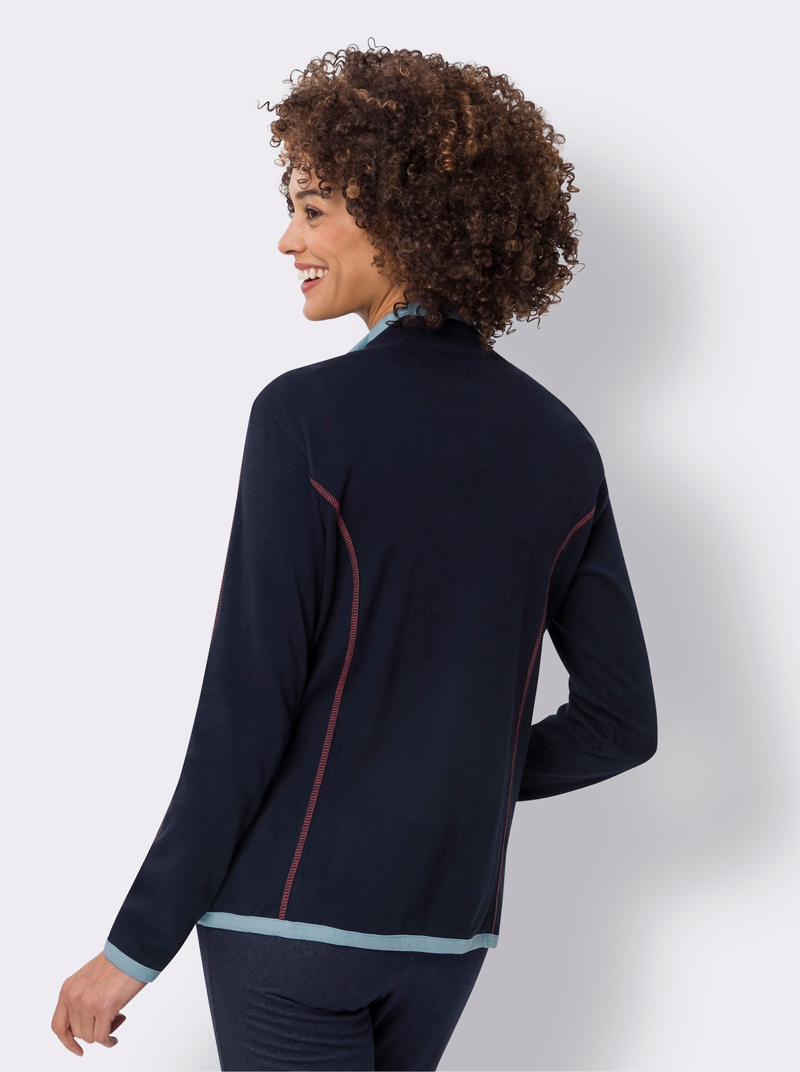 Mikina s kontrastními detaily - námořnická modrá