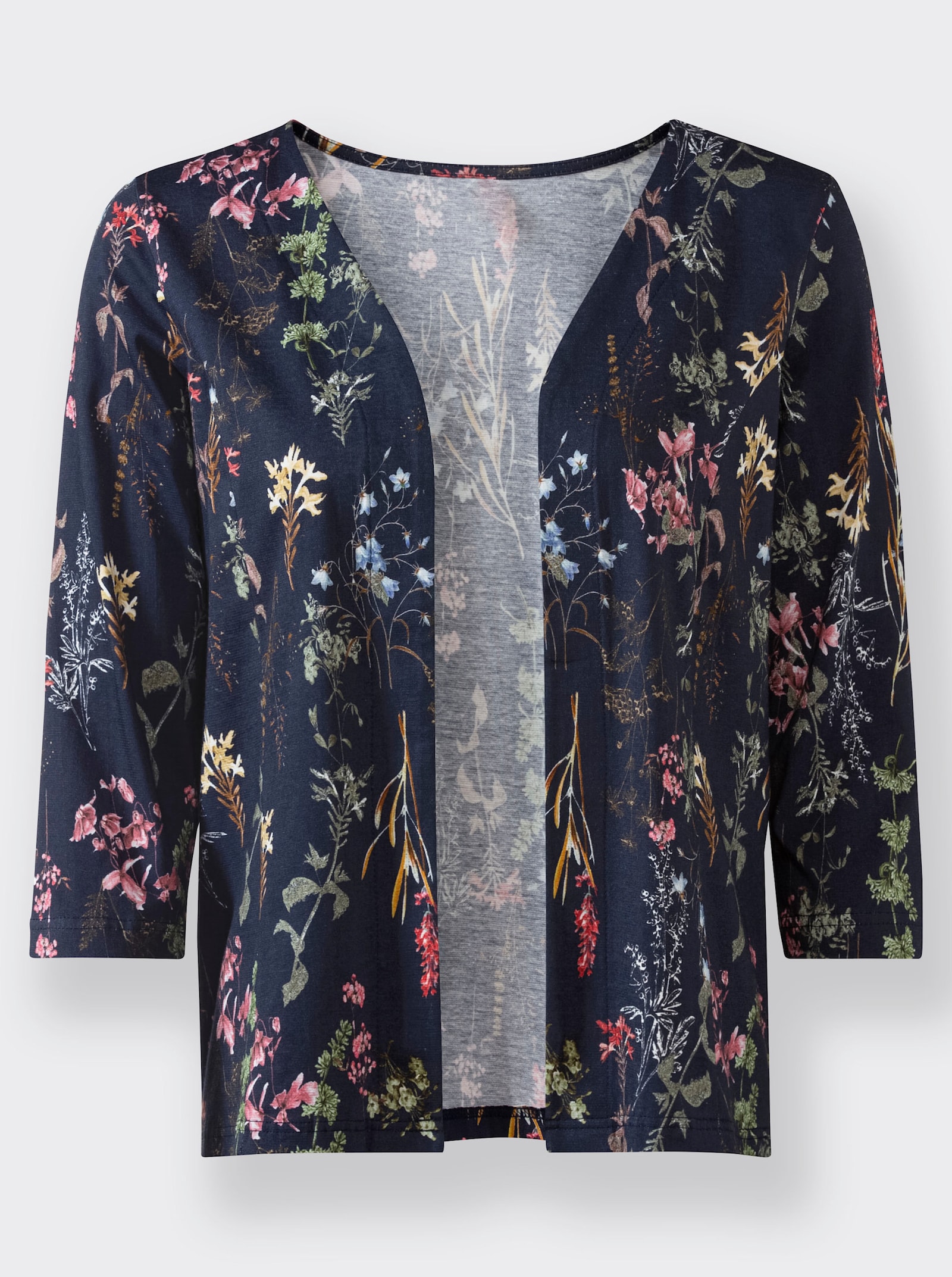 Shirtjacke mit 3/4-Ärmeln - marine-bedruckt