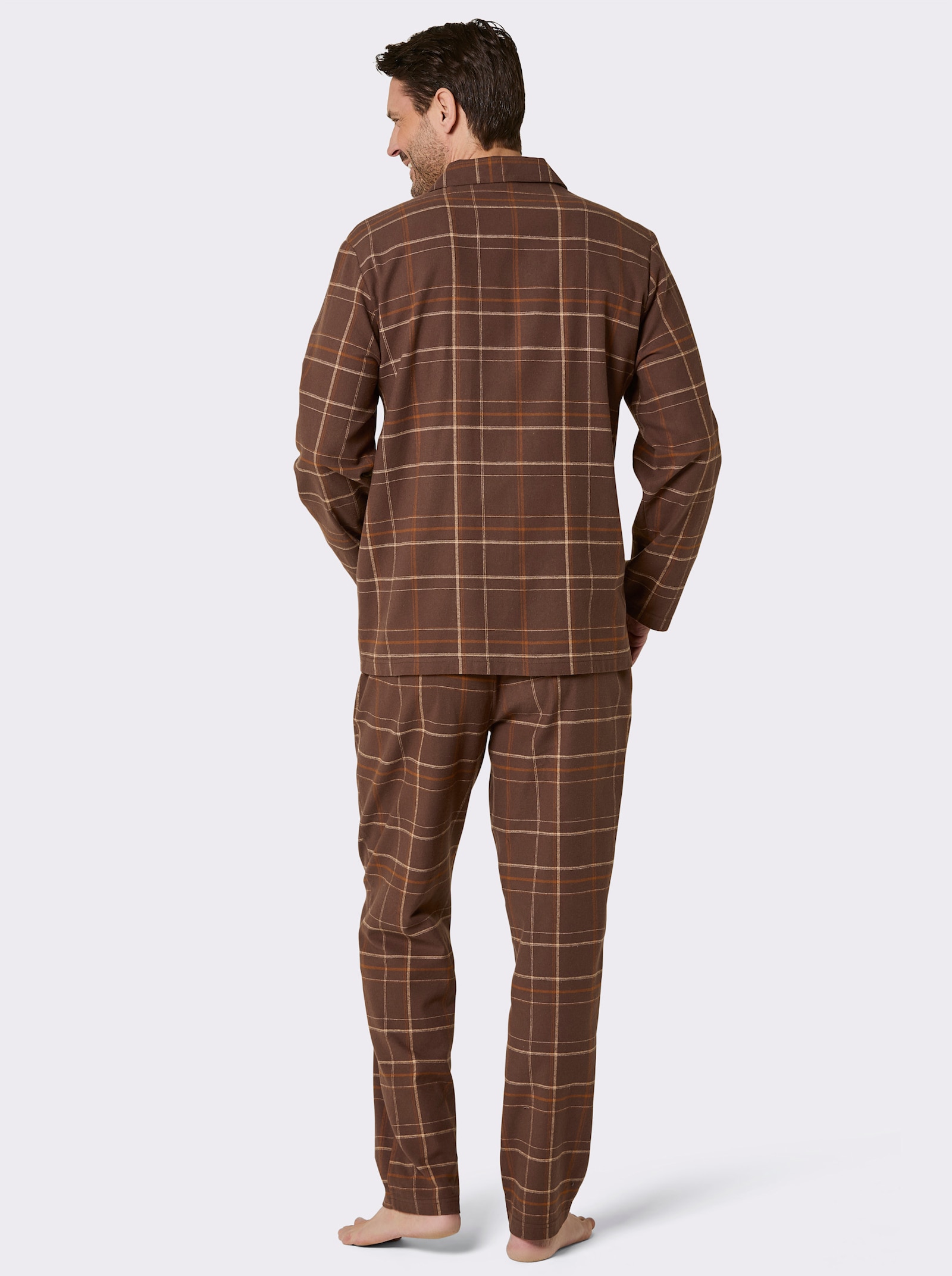 wäschepur men Pyjama - schoko-cognac-kariert