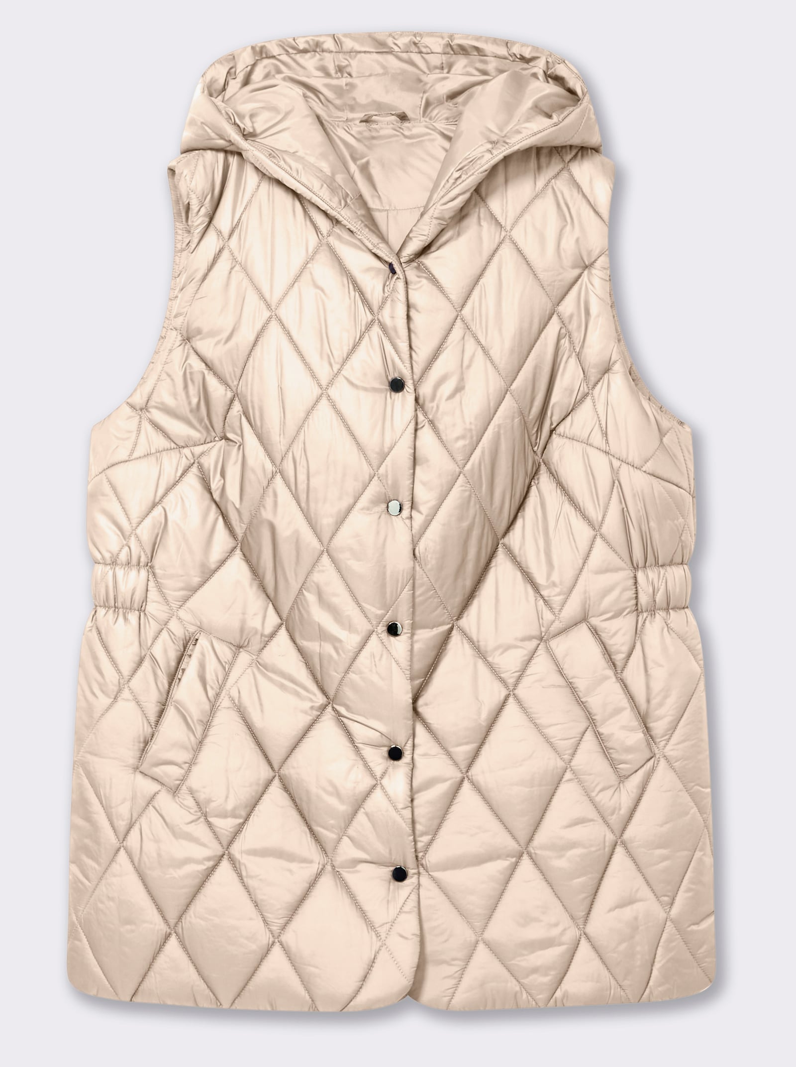 Steppweste in Longform - elfenbein