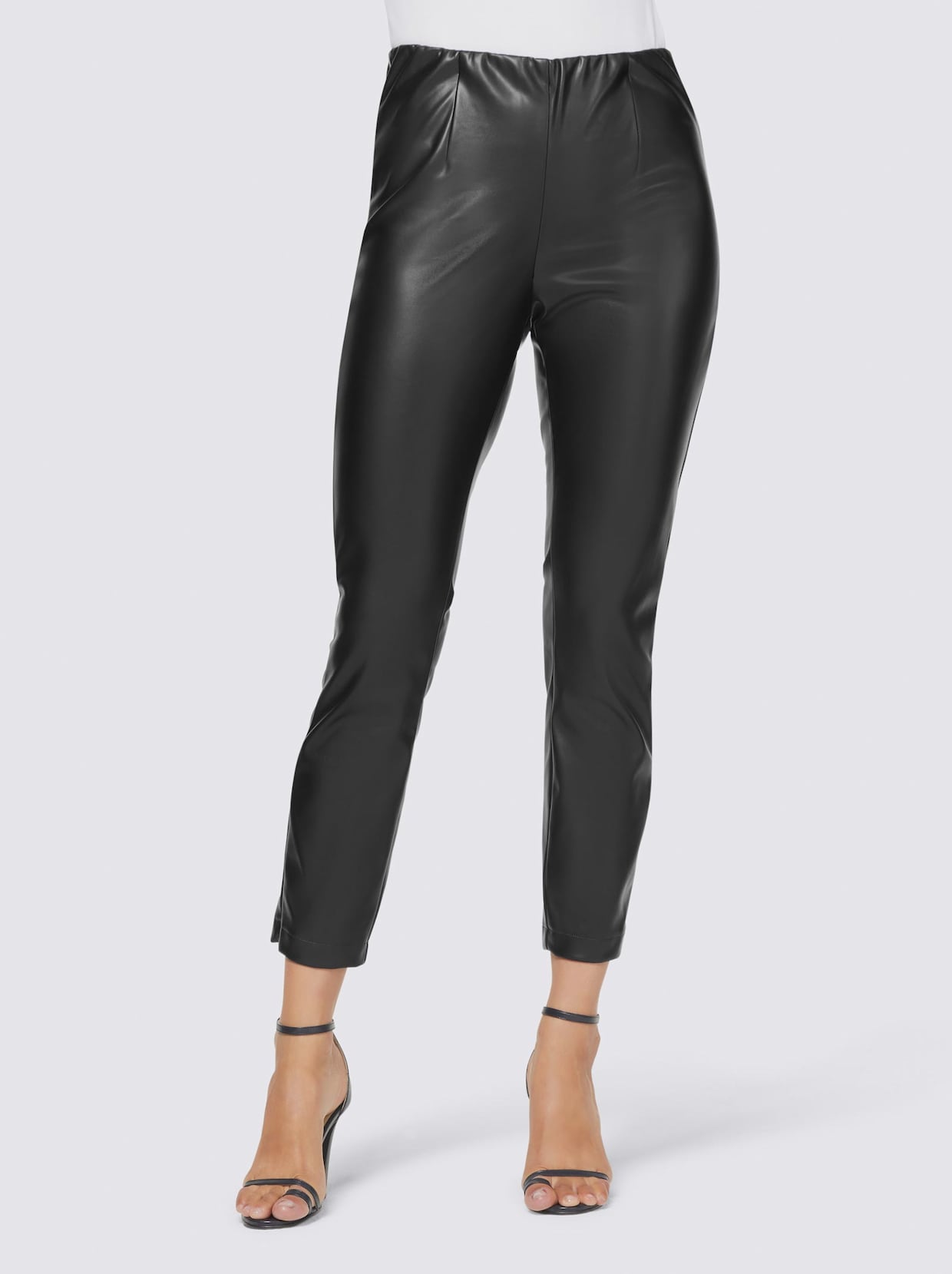 Ashley Brooke Lederimitat-Hose - schwarz
