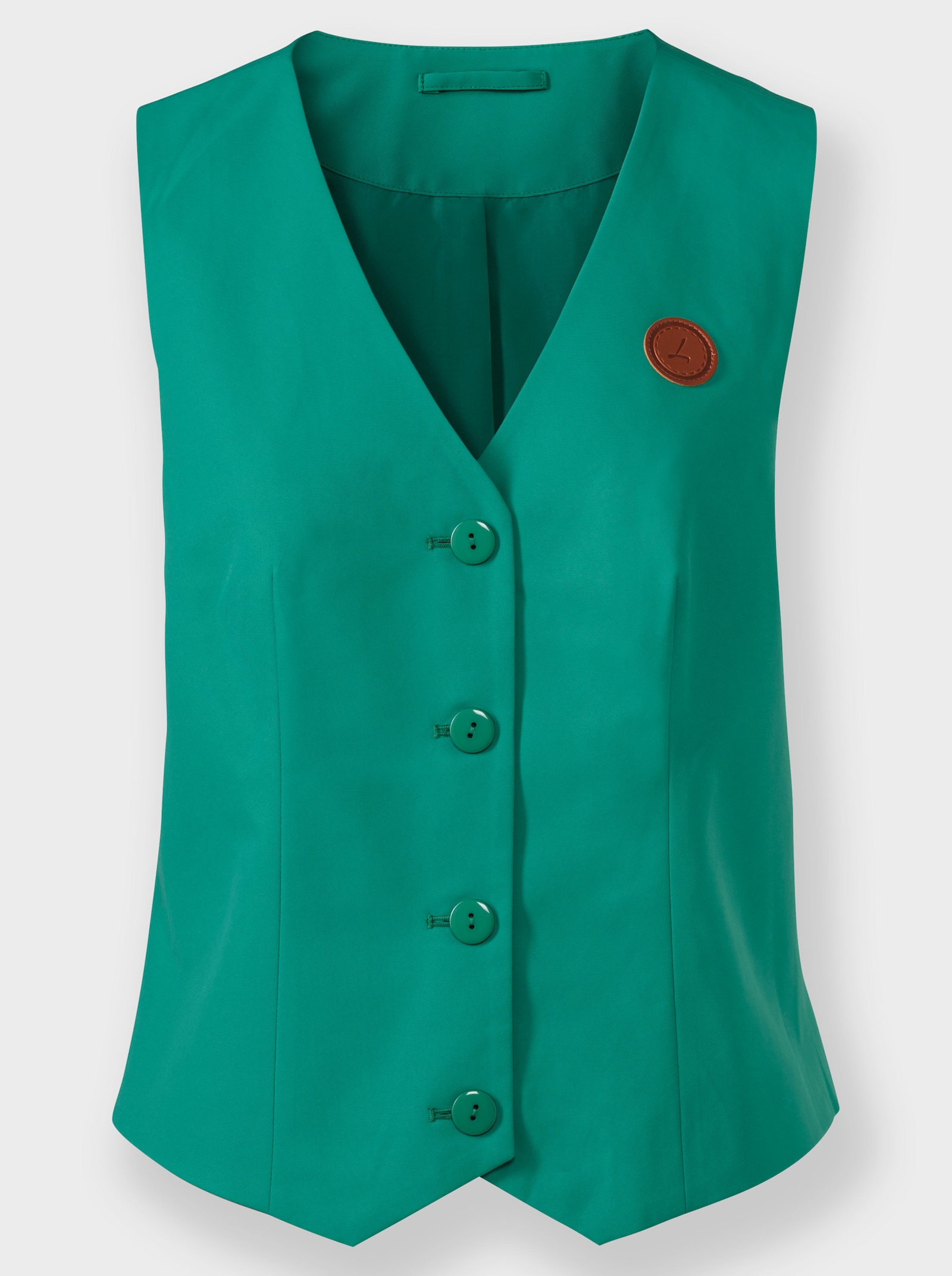 Weste mit spitz zulaufendem Saum - smaragd