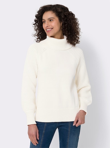 heine Rollkragenpullover aus reiner Baumwolle - ecru