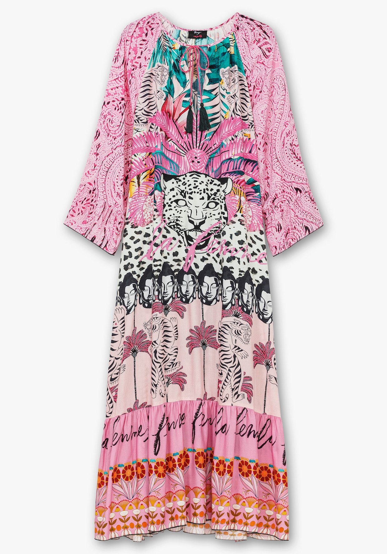 sheego loves miss goodlife Maxikleid - tiefgrün-gemustert