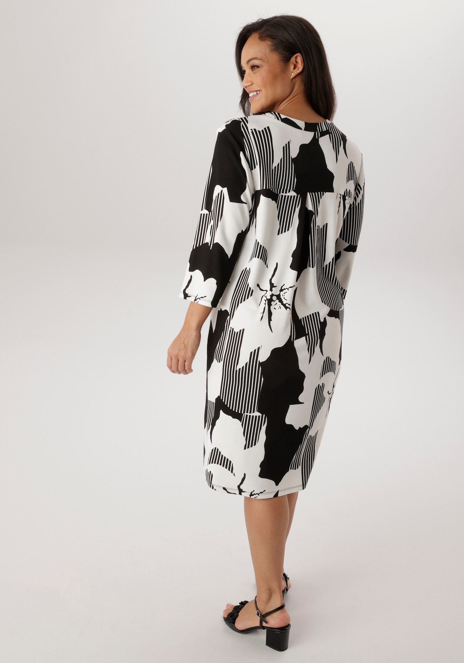 Aniston PLUS Jerseykleid - schwarz-weiß