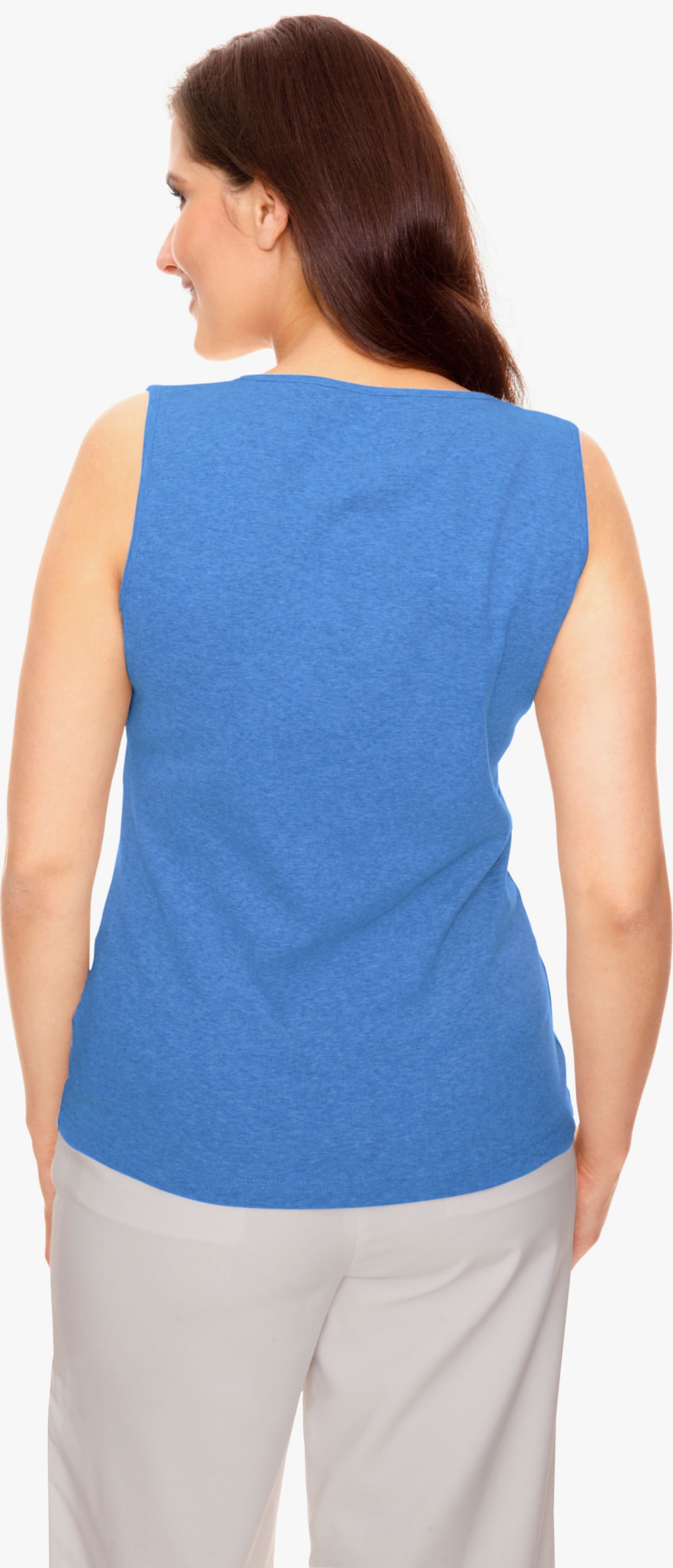 heine Top met vierkante hals - azuurblauw