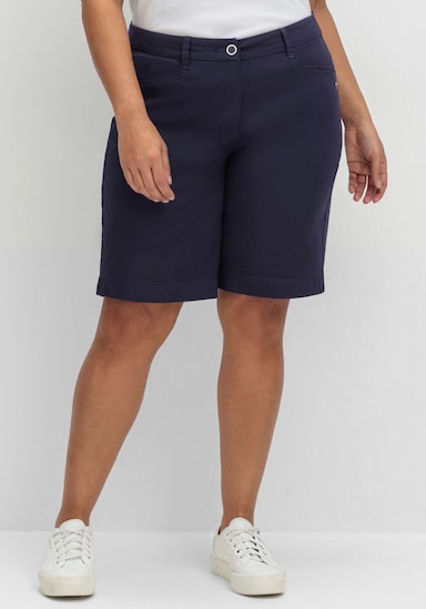 sheego Bermuda in chino-look - diepblauw