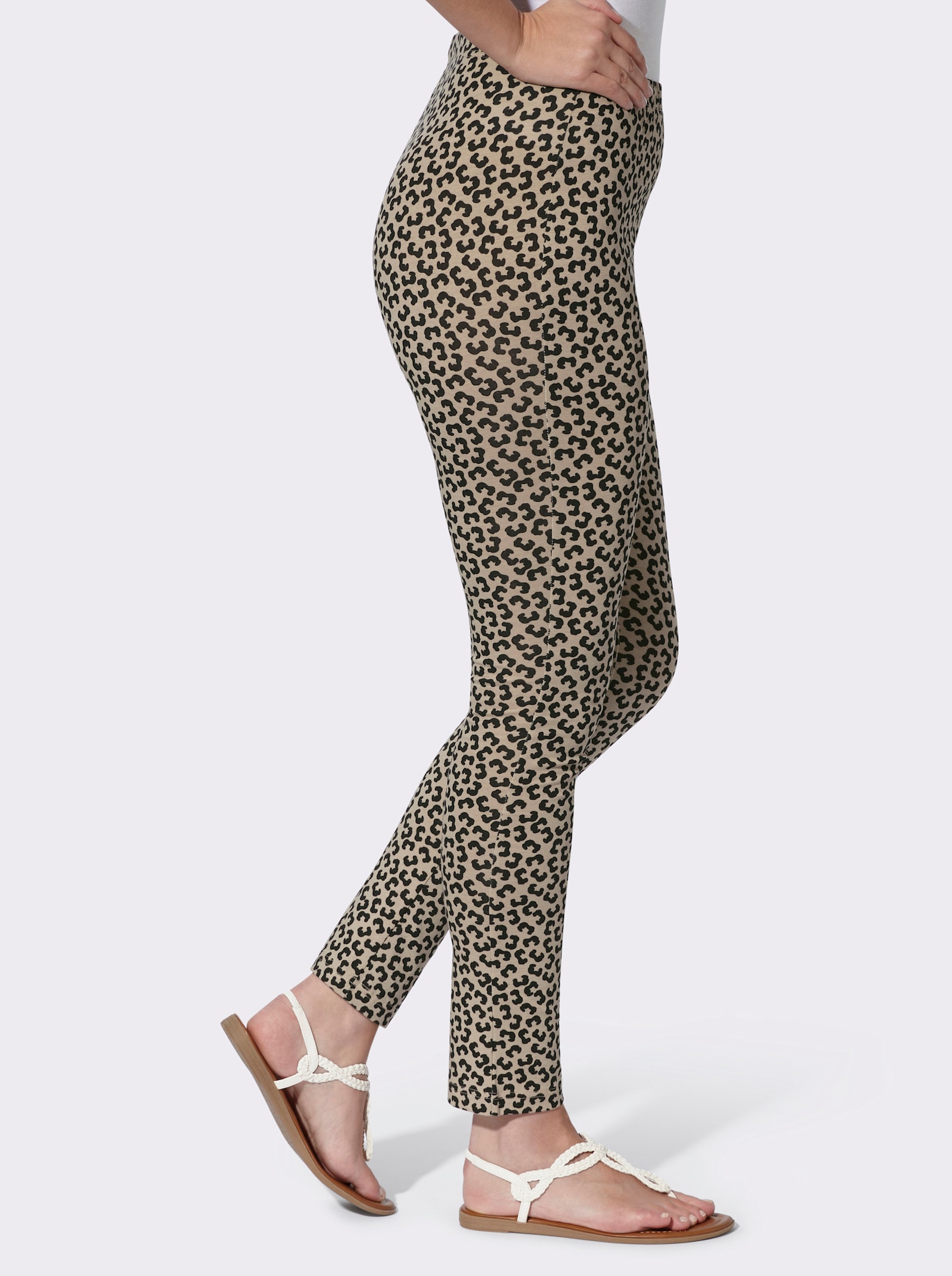 Leggings in verschiedenen Animal-Dessins - beige-schwarz-bedruckt
