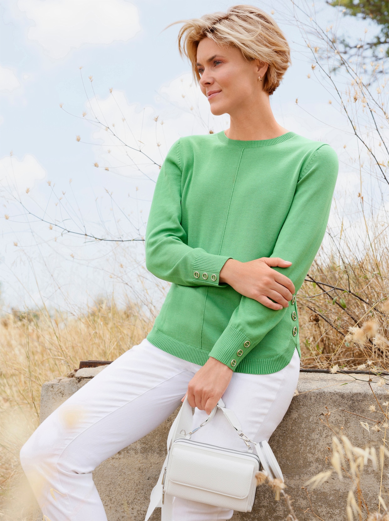 Langarm-Pullover - apfel