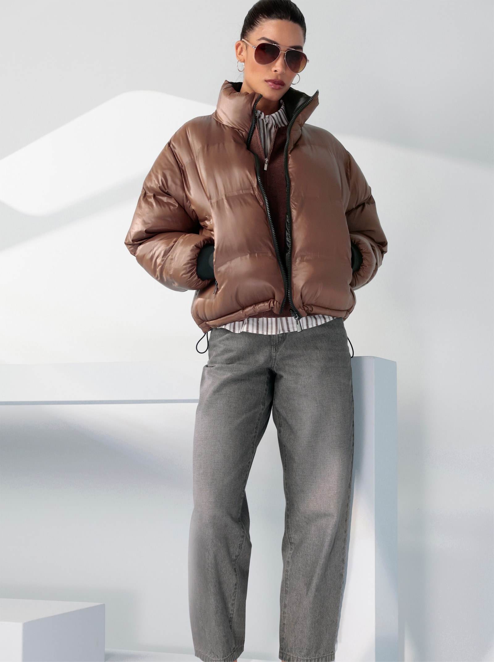 heine Steppjacke zum Wenden - schoko-schwarz