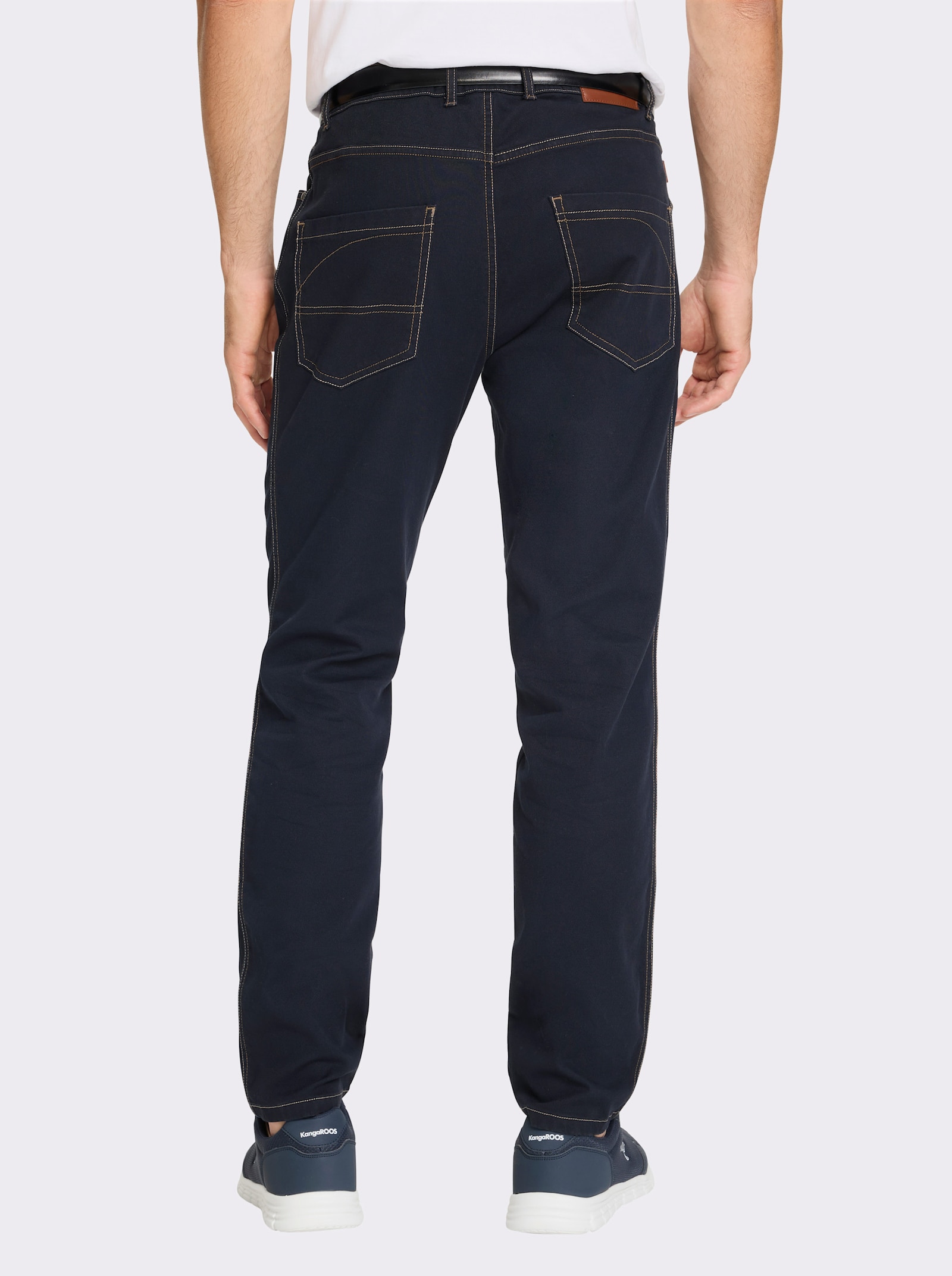 5-pocketsbroek met contrastkleurige naden - marine