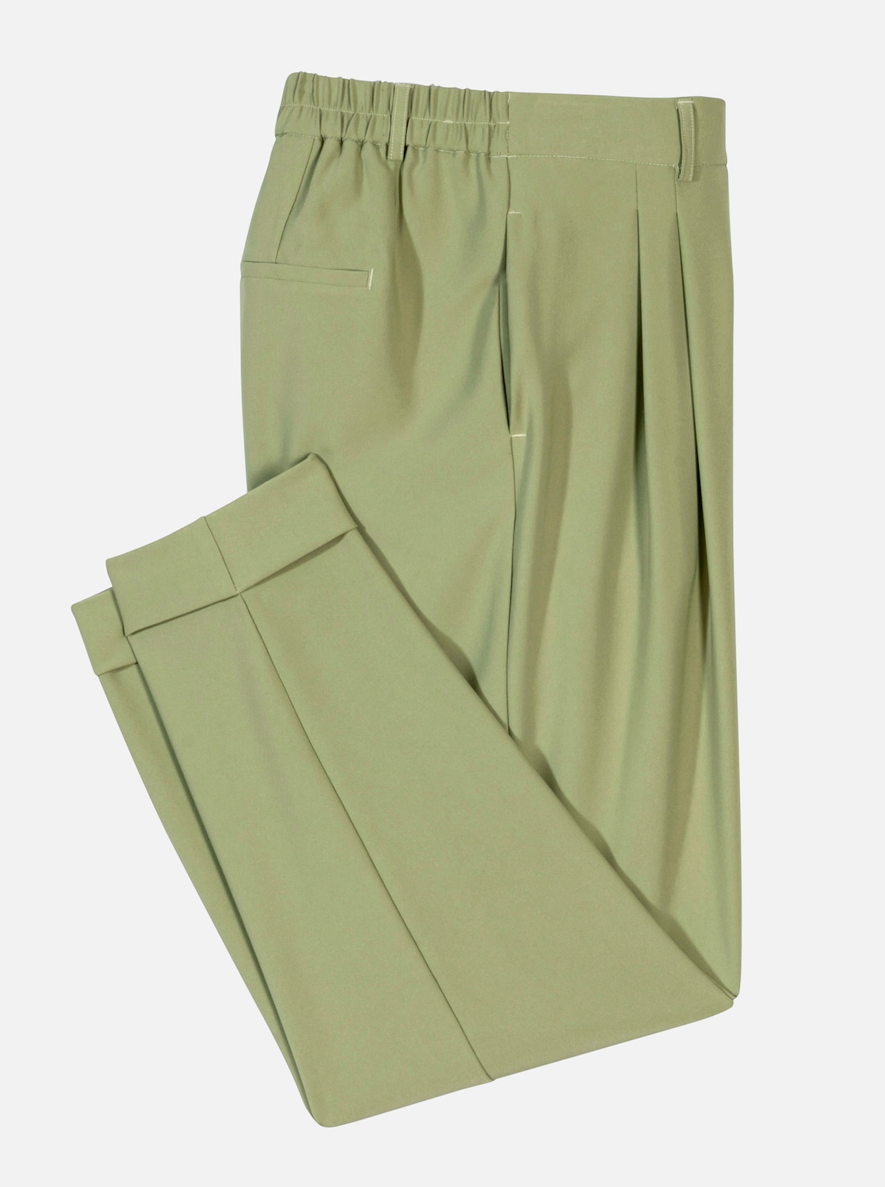 Bundfaltenhose mit fixiertem Saum - schilf