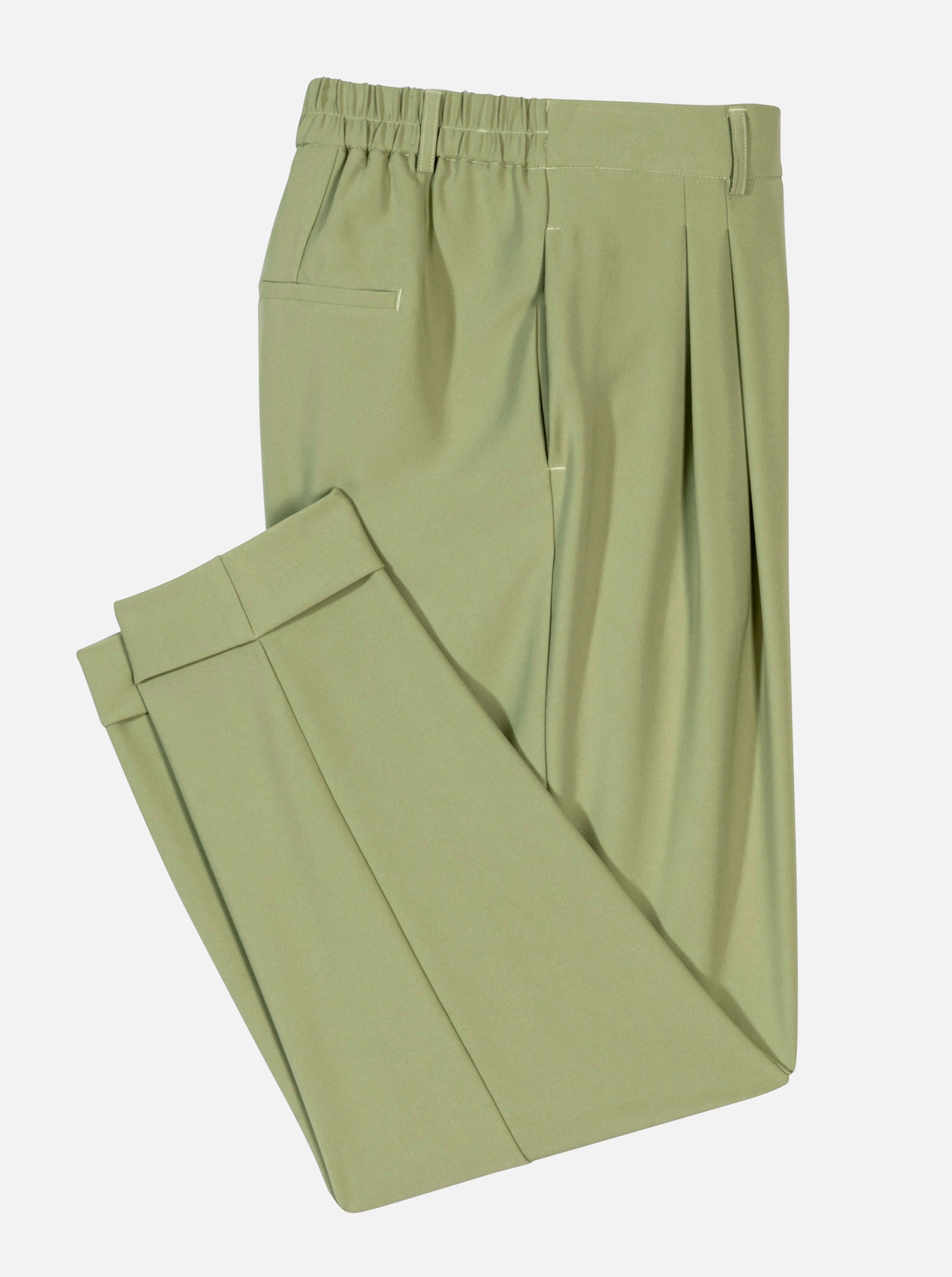 Bundfaltenhose mit fixiertem Saum - schilf