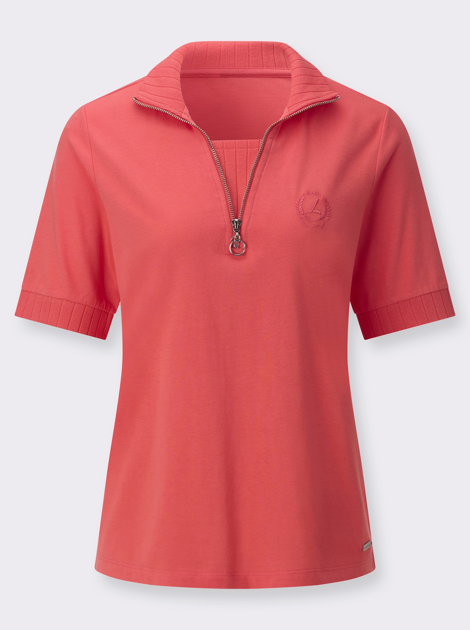 Poloshirt mit 2-in-1-Optik - koralle