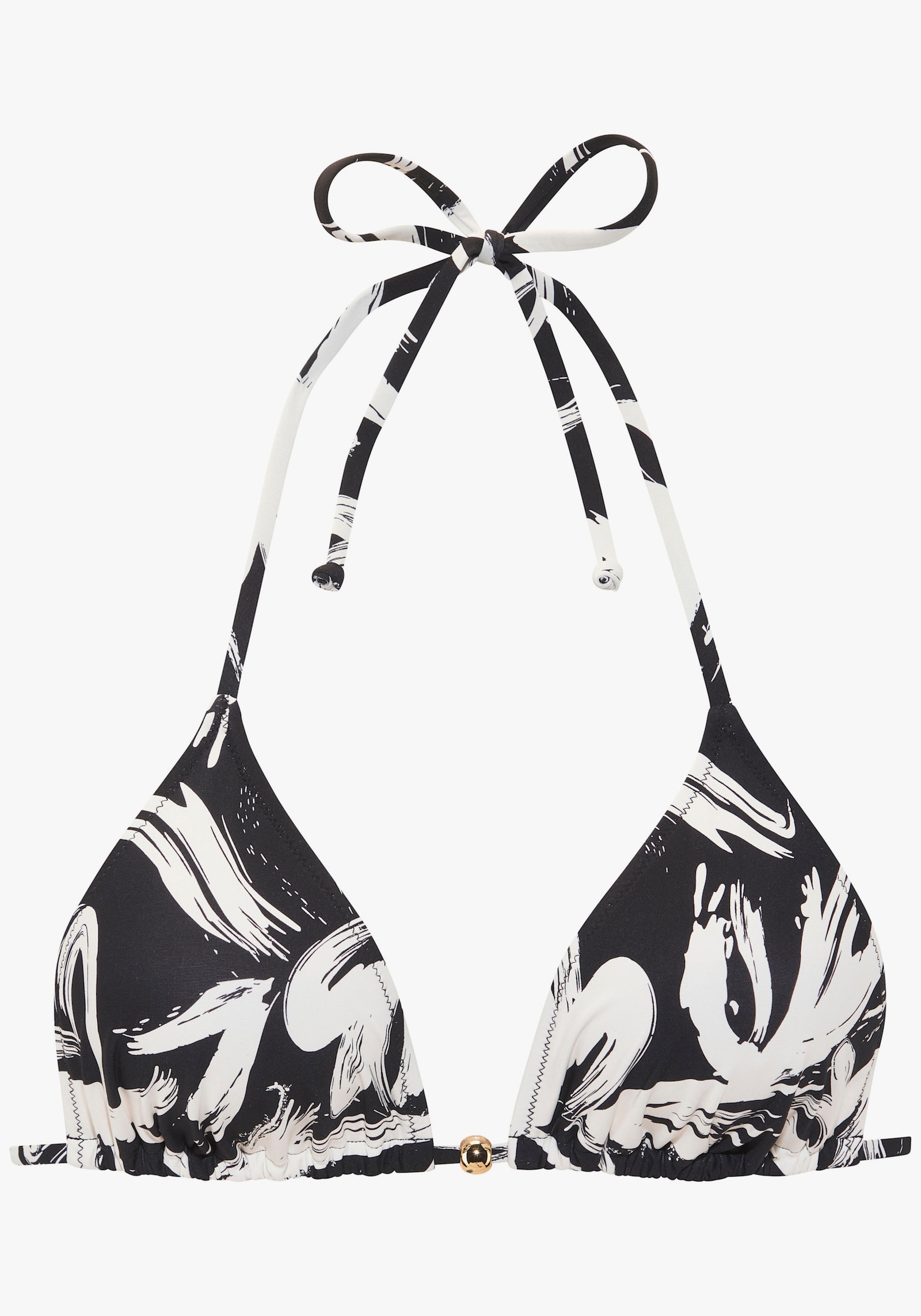 French Connection Triangel-Bikini - schwarz-creme bedruckt