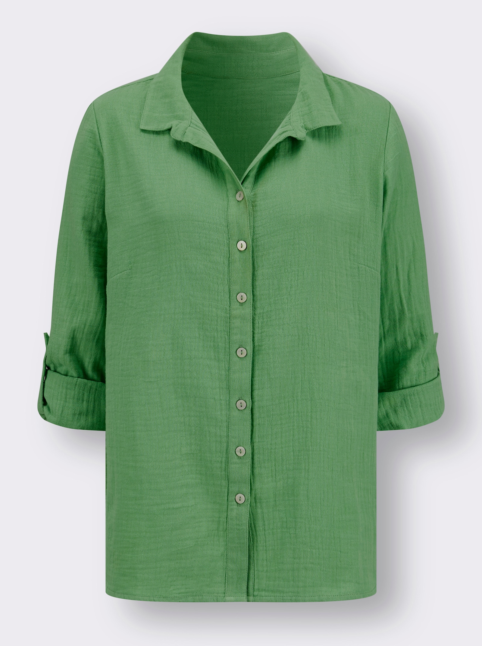 Hemdbluse mit Reverskragen - apfel