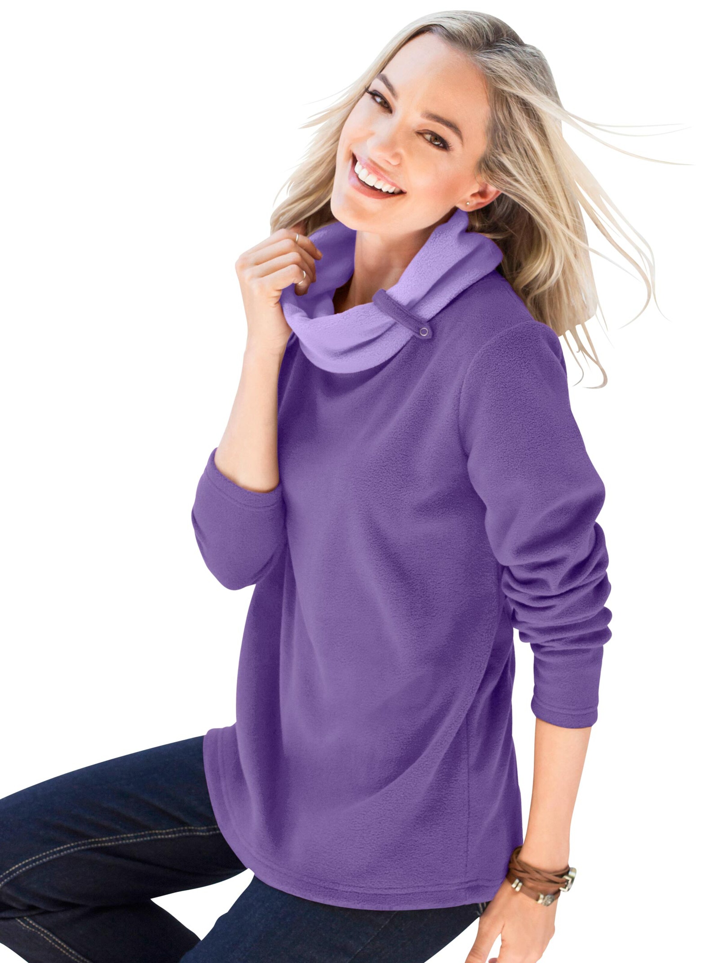 Fleece-Shirt - lila-flieder