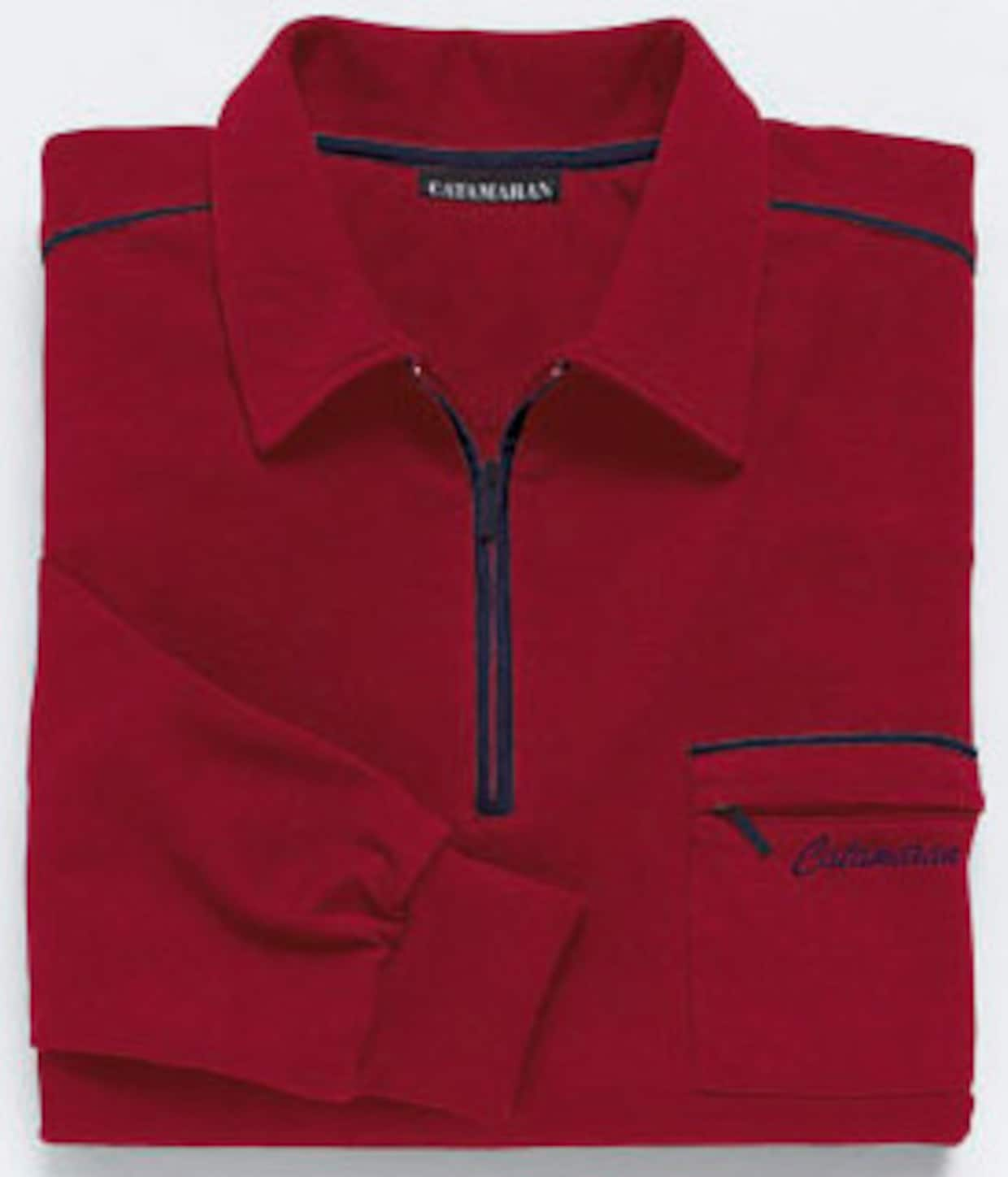 Catamaran Langarm-Poloshirt - rot