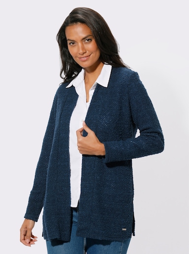 Strickjacke - dunkelblau-meliert