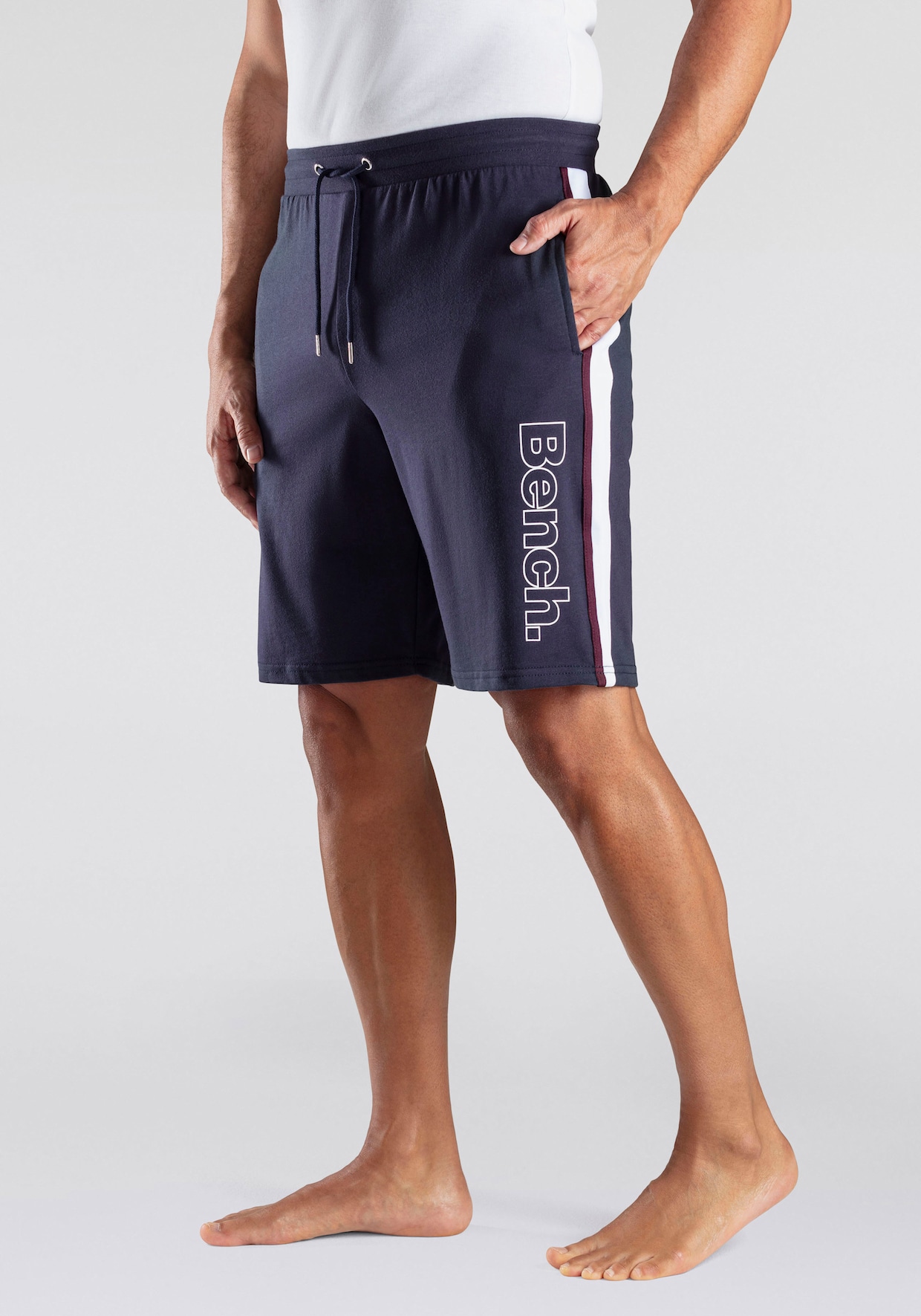 Sweatshort - navy/wit