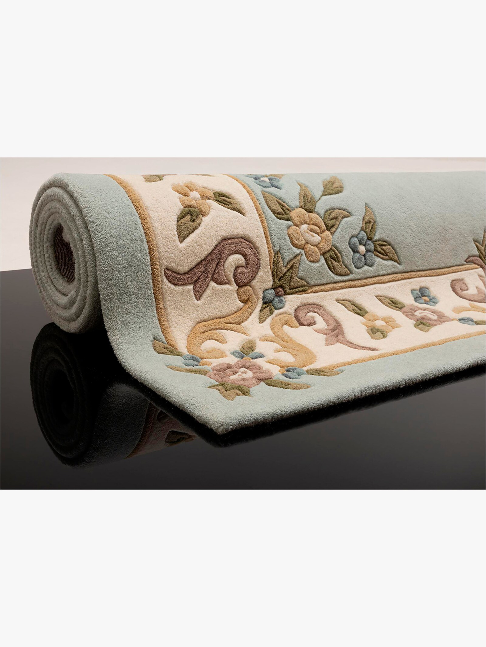 Theko Teppich - hellblau-gemustert