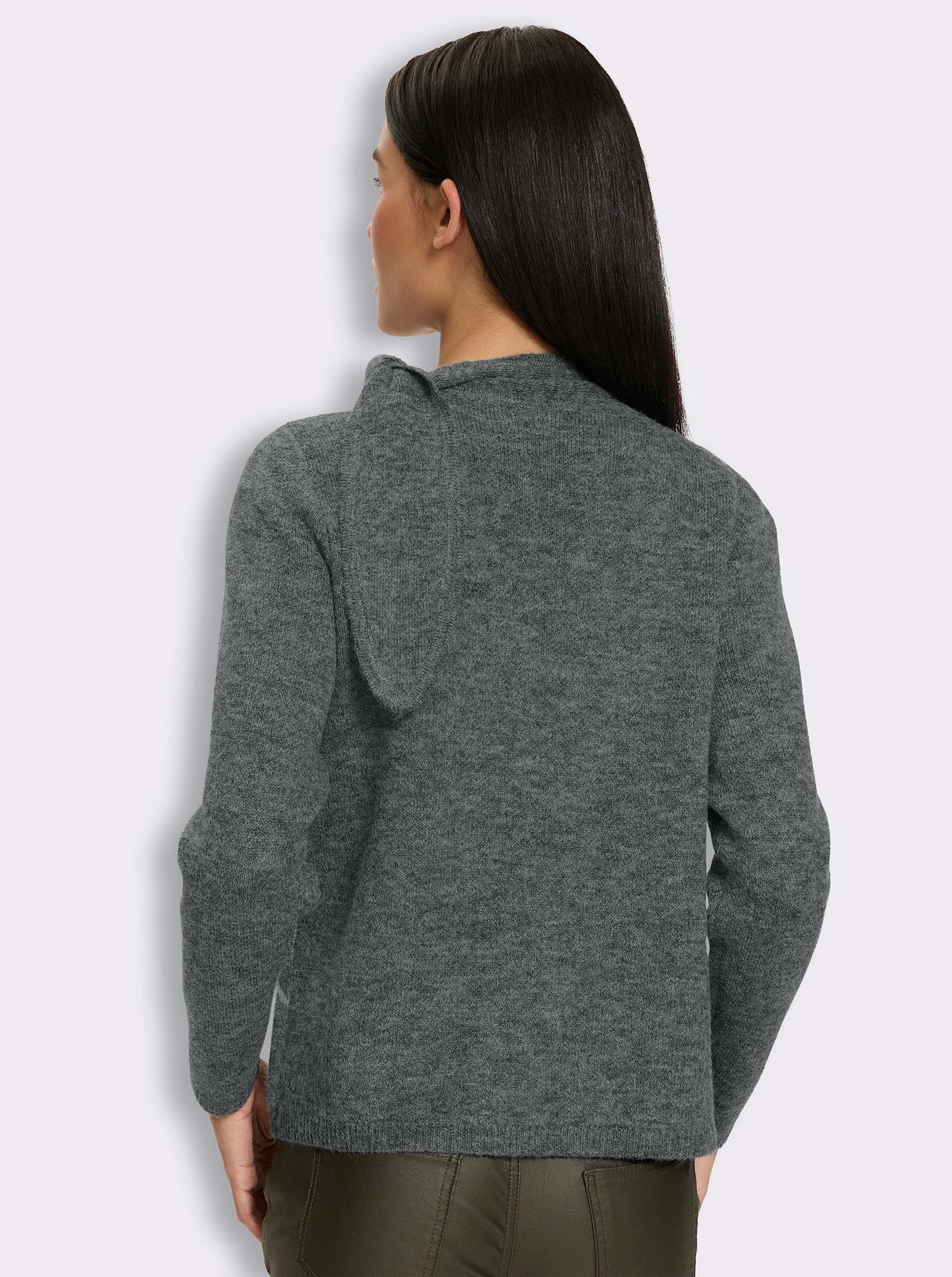 heine Jacquardpullover mit Rautenmuster - anthrazit-sand-gemustert