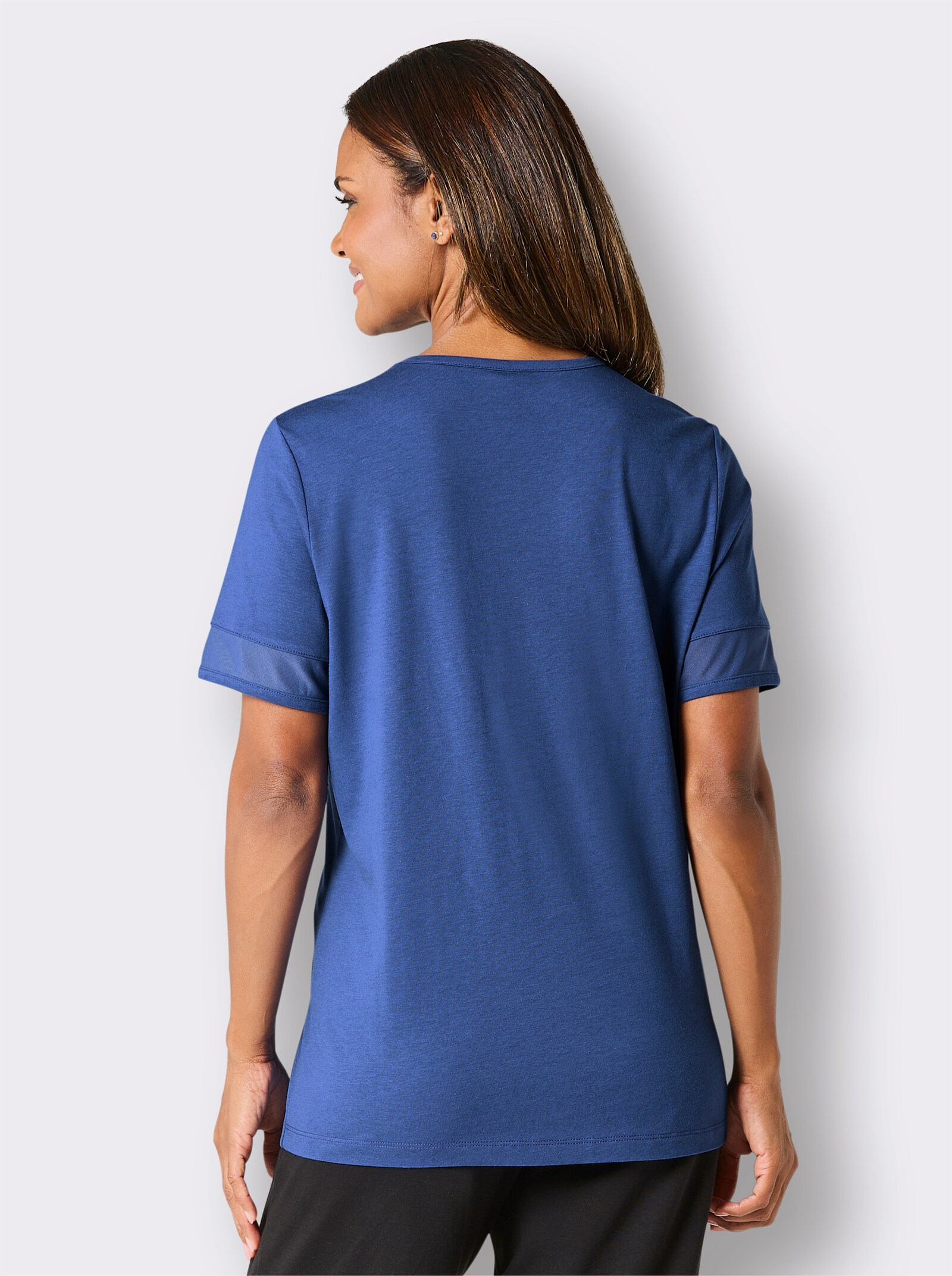 wäschepur Schlafanzugshirt mit V-Ausschnitt - royalblau