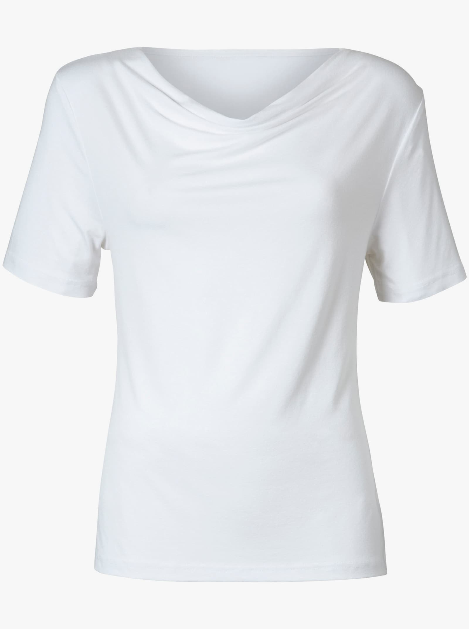 T-shirt à col bénitier avec manches courtes - blanc