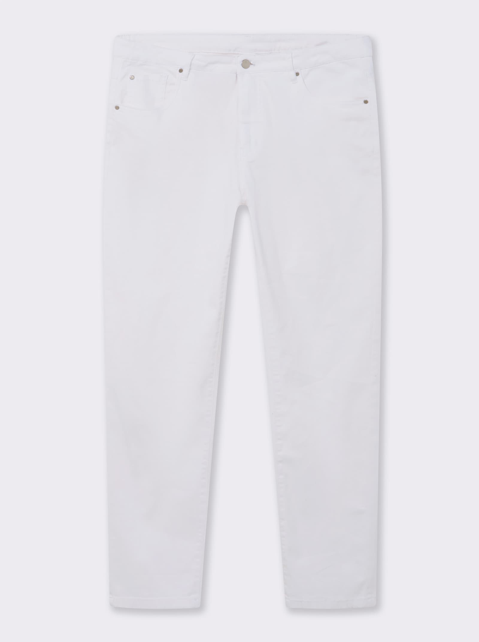 5-Pocket-Jeans mit bestickten Gesäßtaschen - weiß