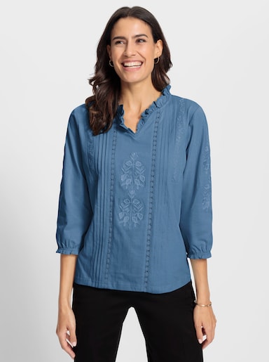 3/4-Arm-Shirt - mittelblau