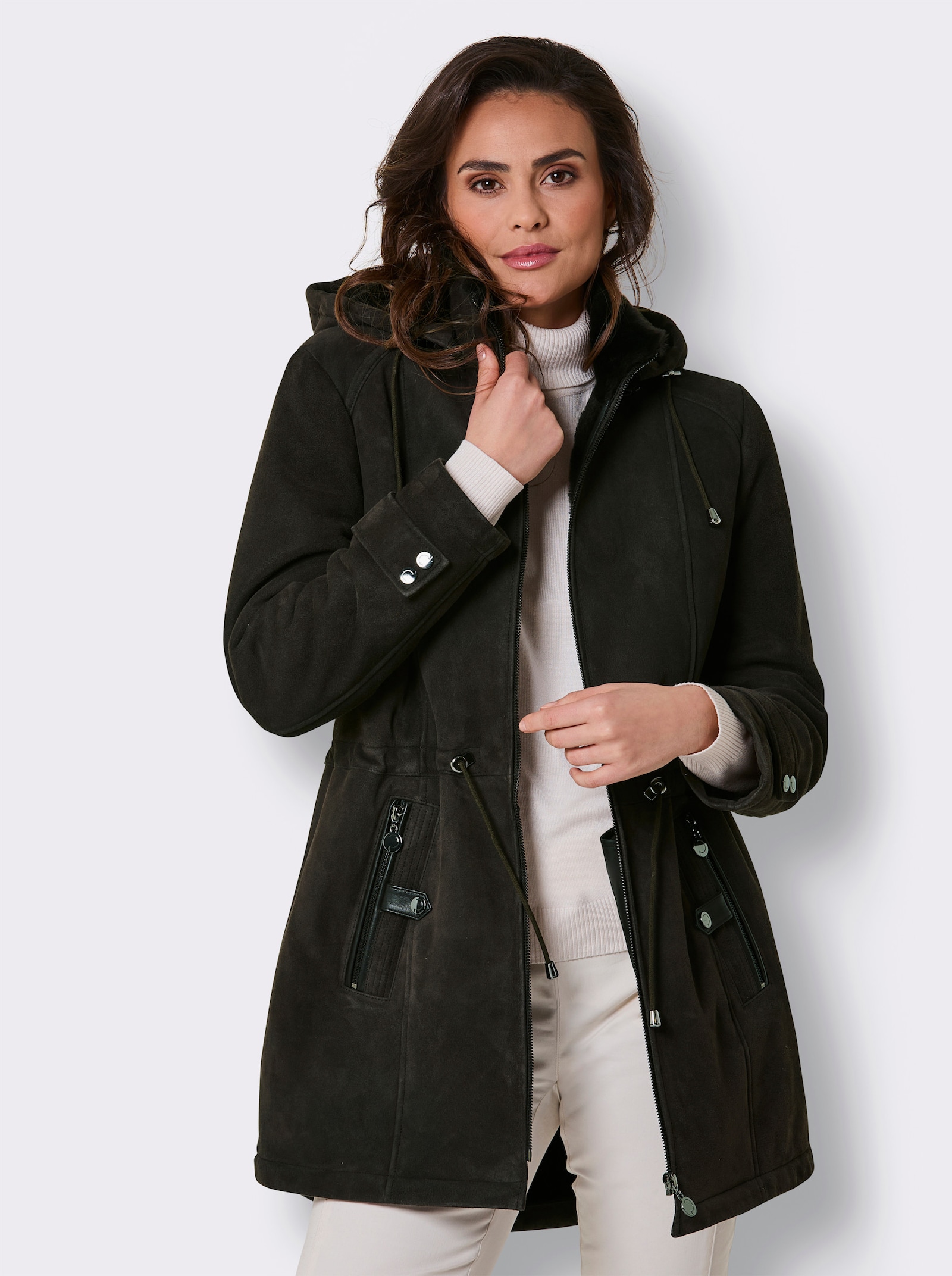 Mainpol Lammfelljacke in wärmender Qualität - braun