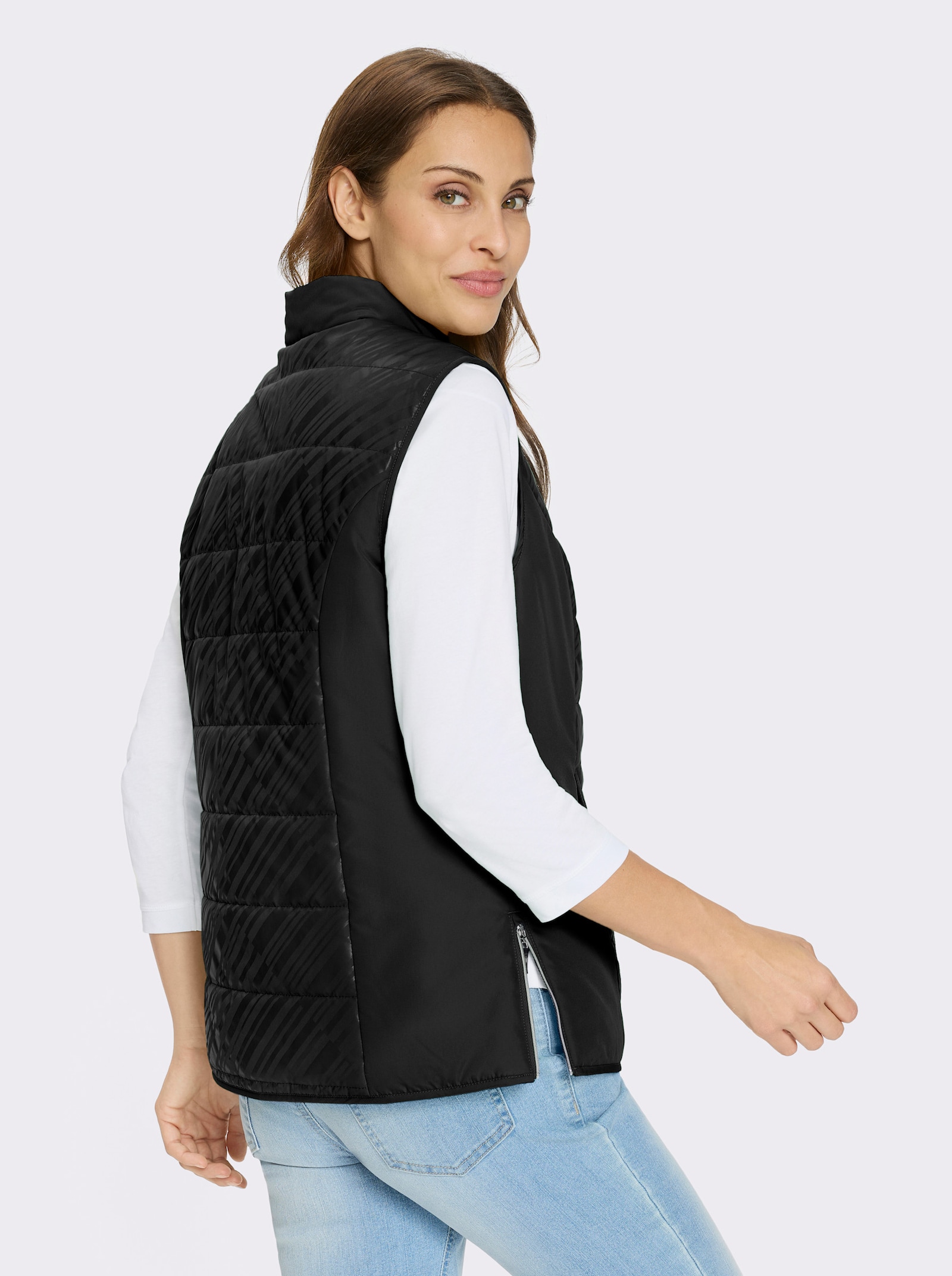 Bodywarmer met 2 naadzakken - zwart