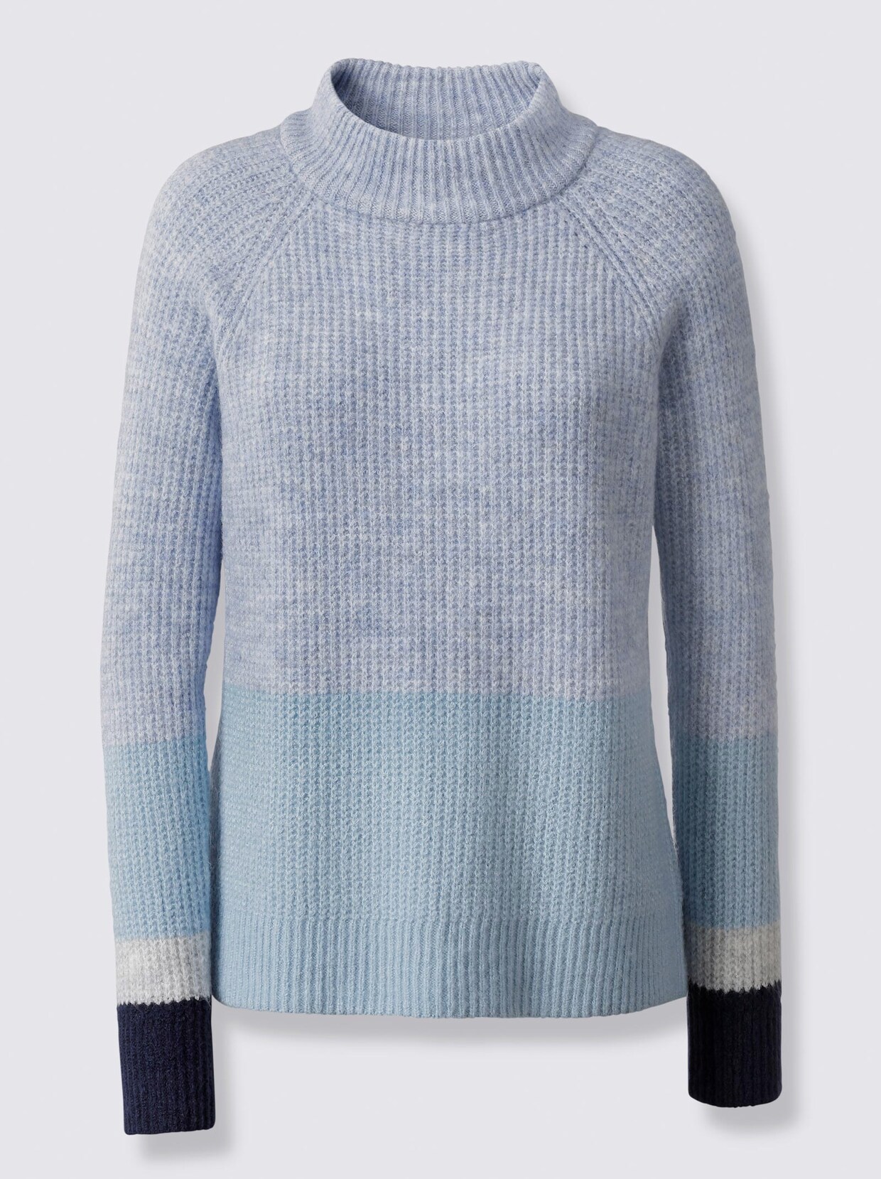 Linea Tesini Pullover - hellblau-marine-gemustert