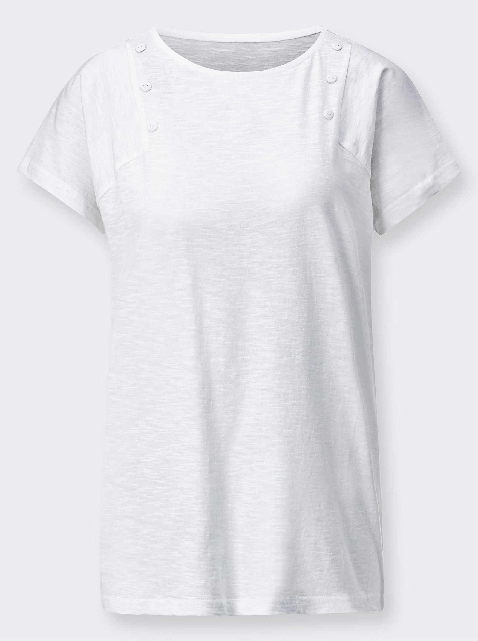  Shirt met korte mouwen en sierknopen - wit