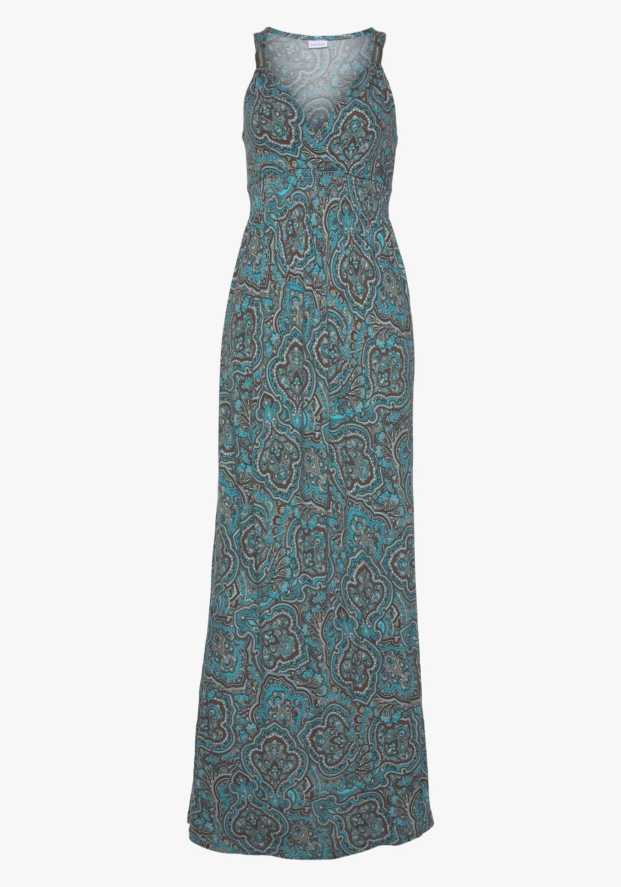 LASCANA Robe longue - turquoise imprimé