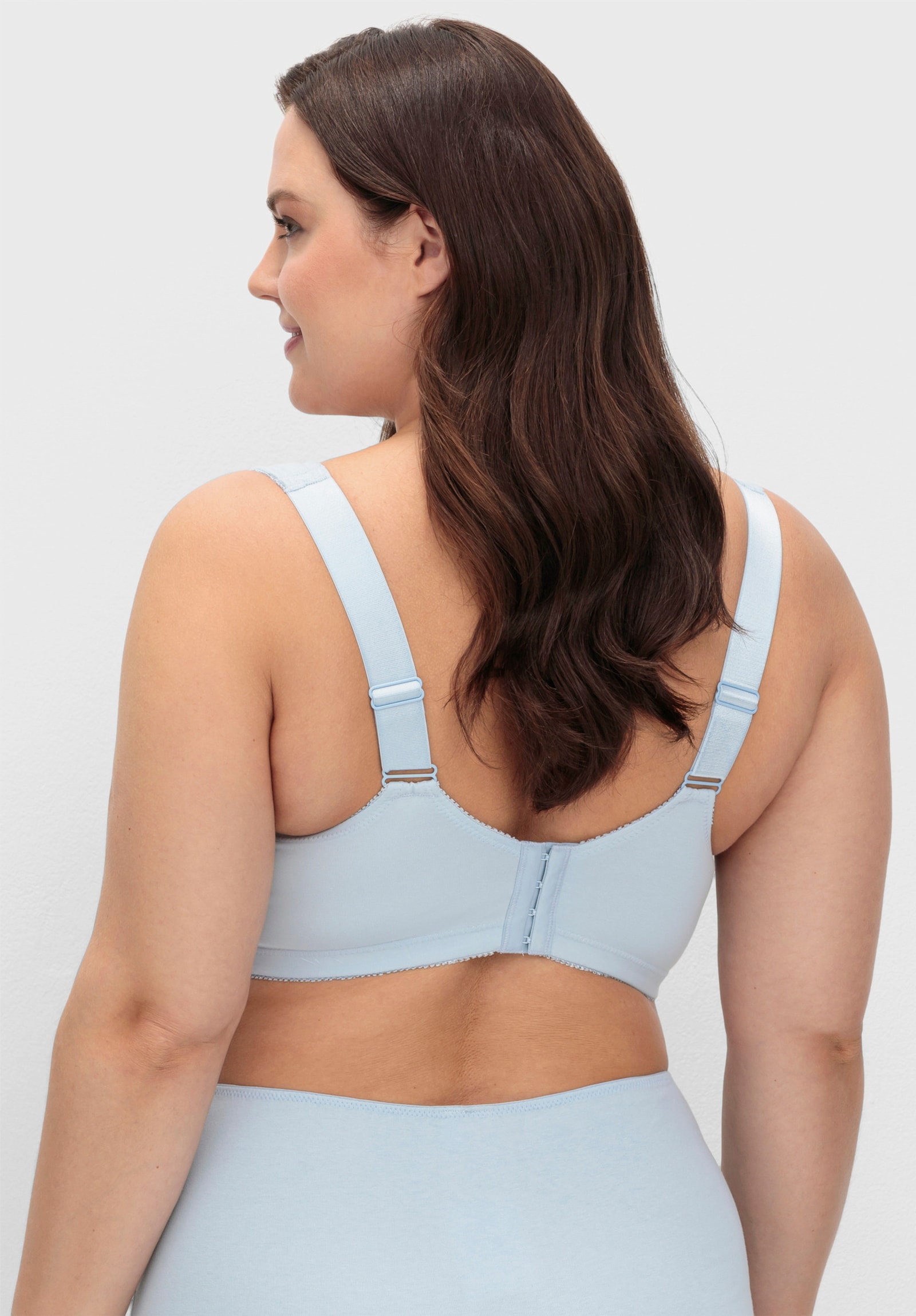 sheego Steunbeha met kantgarnering - lichtblauw