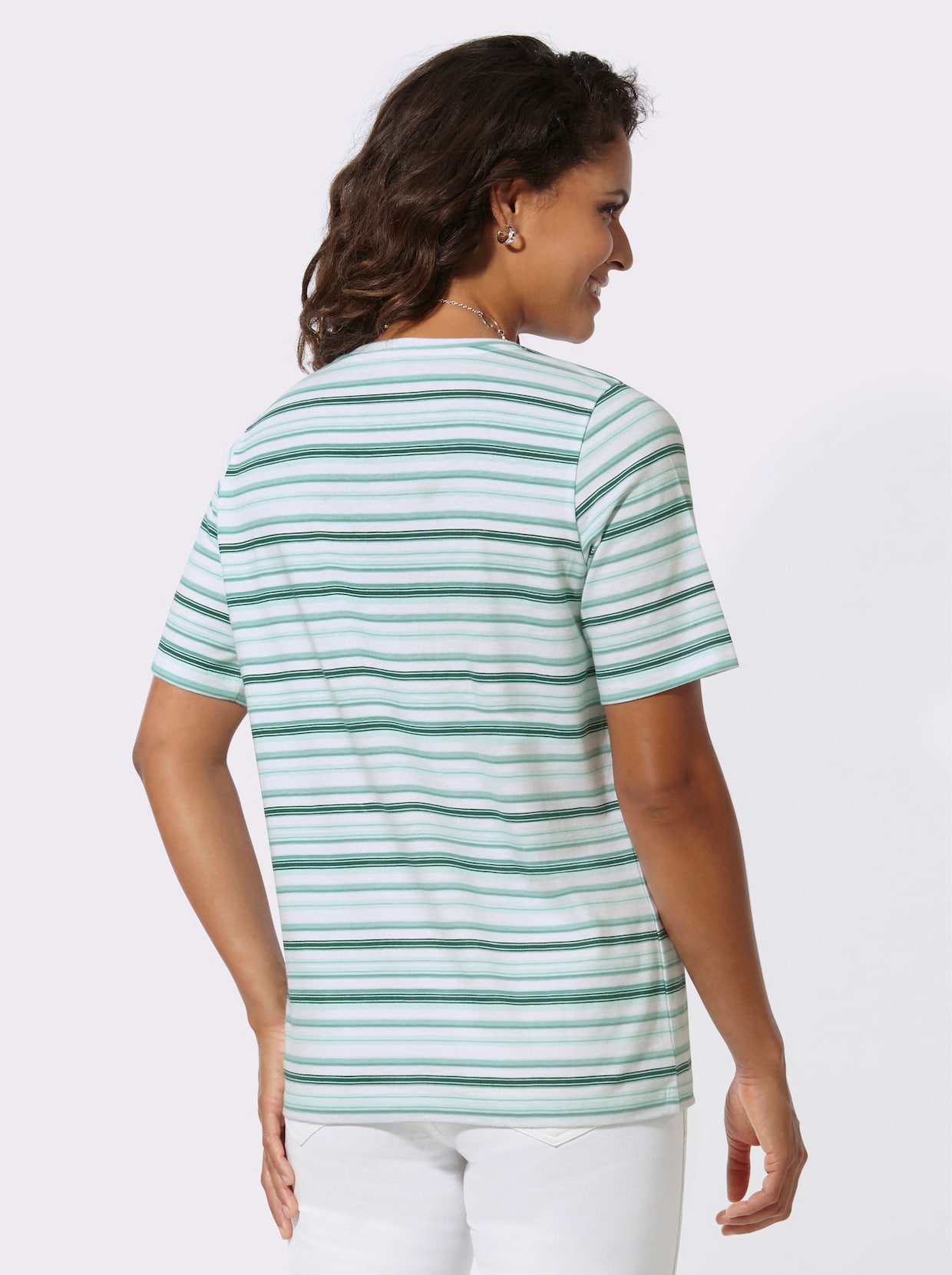 Streepjesshirt - mint/wit gestreept