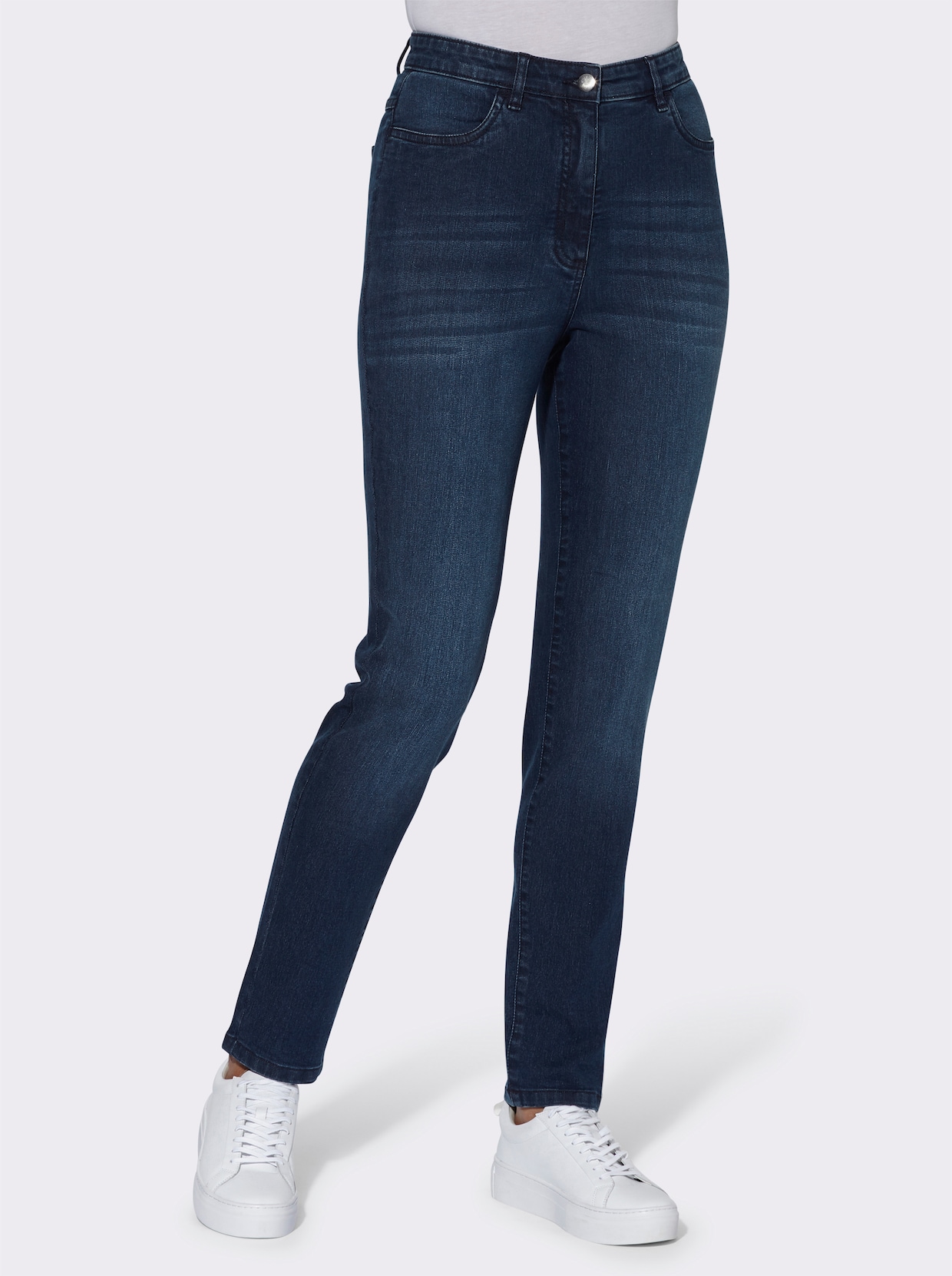 Jeans med hög midja - dark blue
