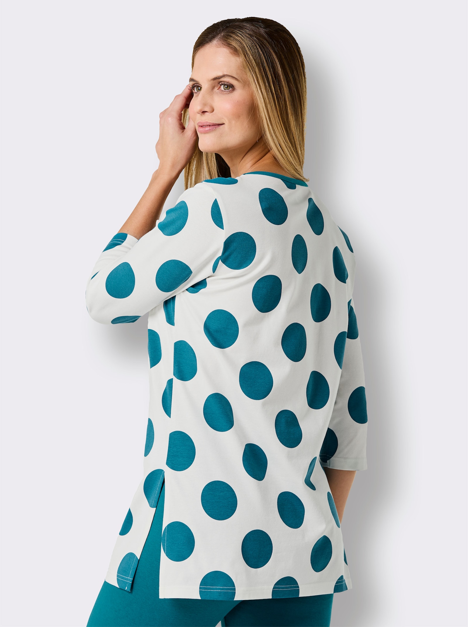 feel good Longshirt - ecru-aquapetrol