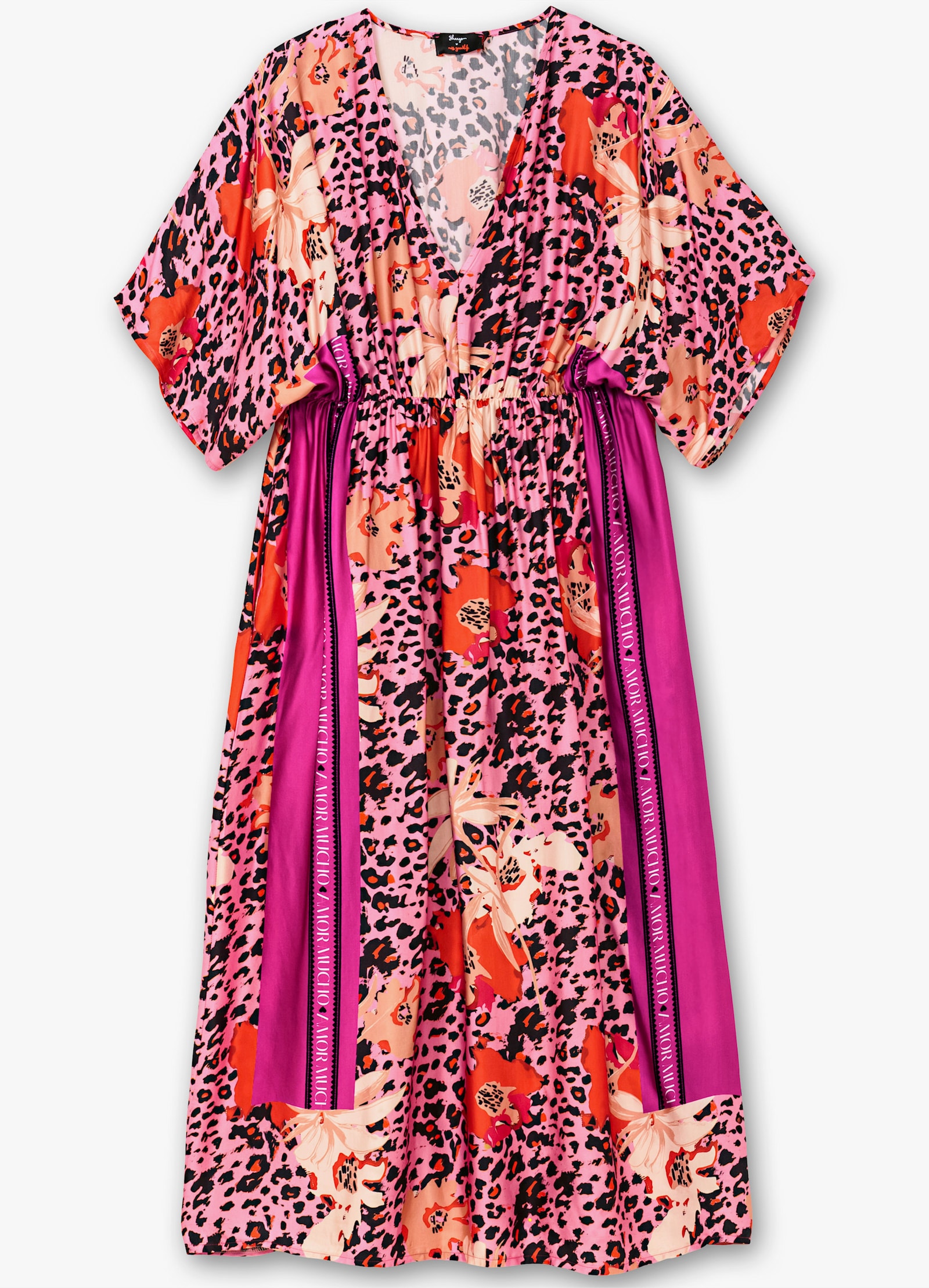 sheego loves miss goodlife Maxikleid mit weiten Halbärmeln - pink gemustert