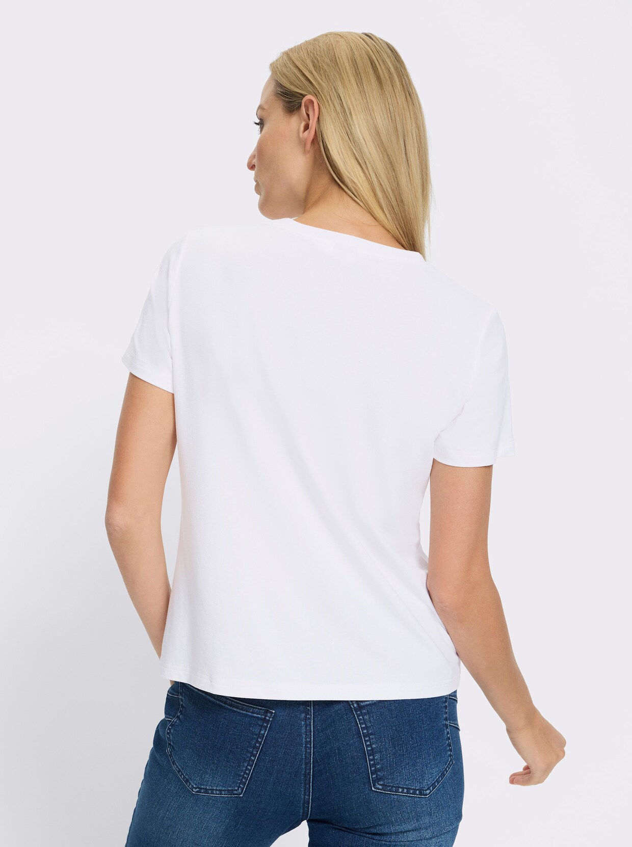 heine Kurzarmshirt - weiß-kalkmint