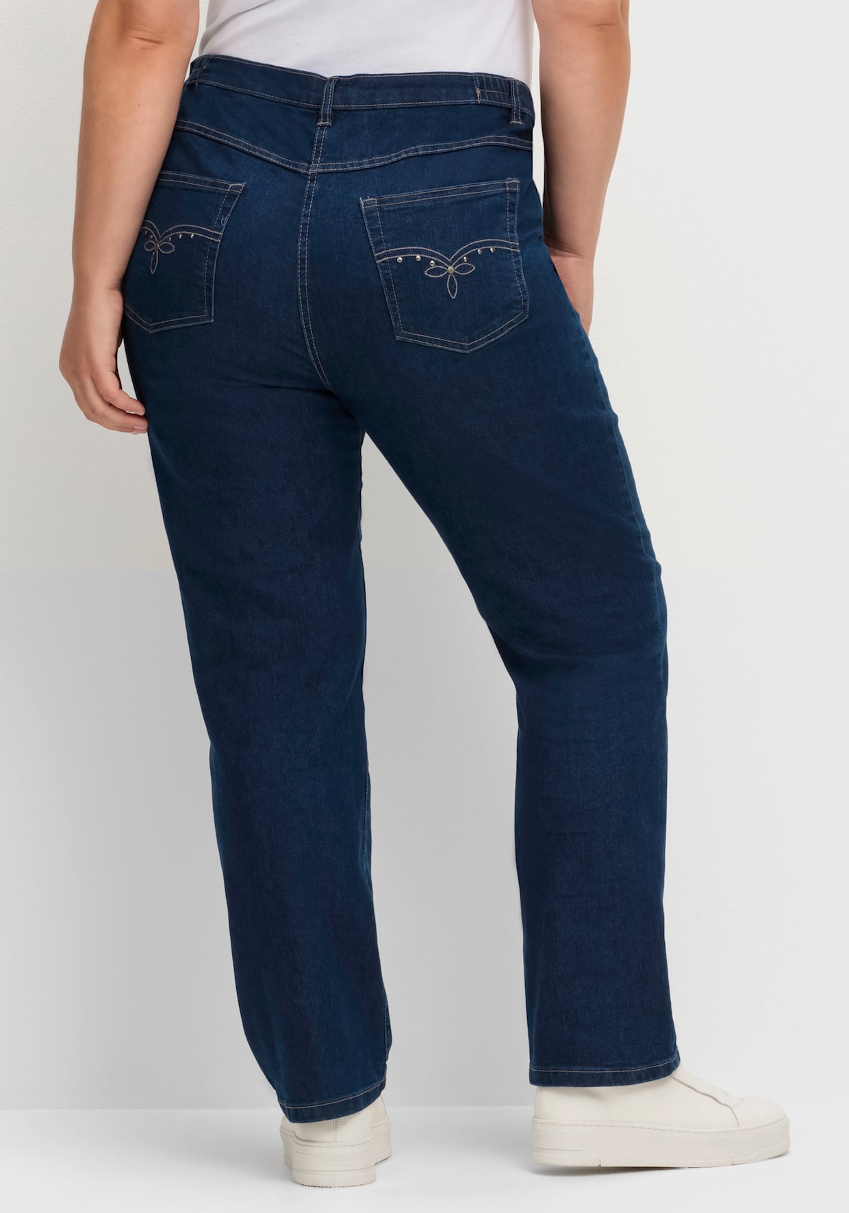 5-Pocket-Jeans mit Stickerei-Motiv - blue-stone-washed