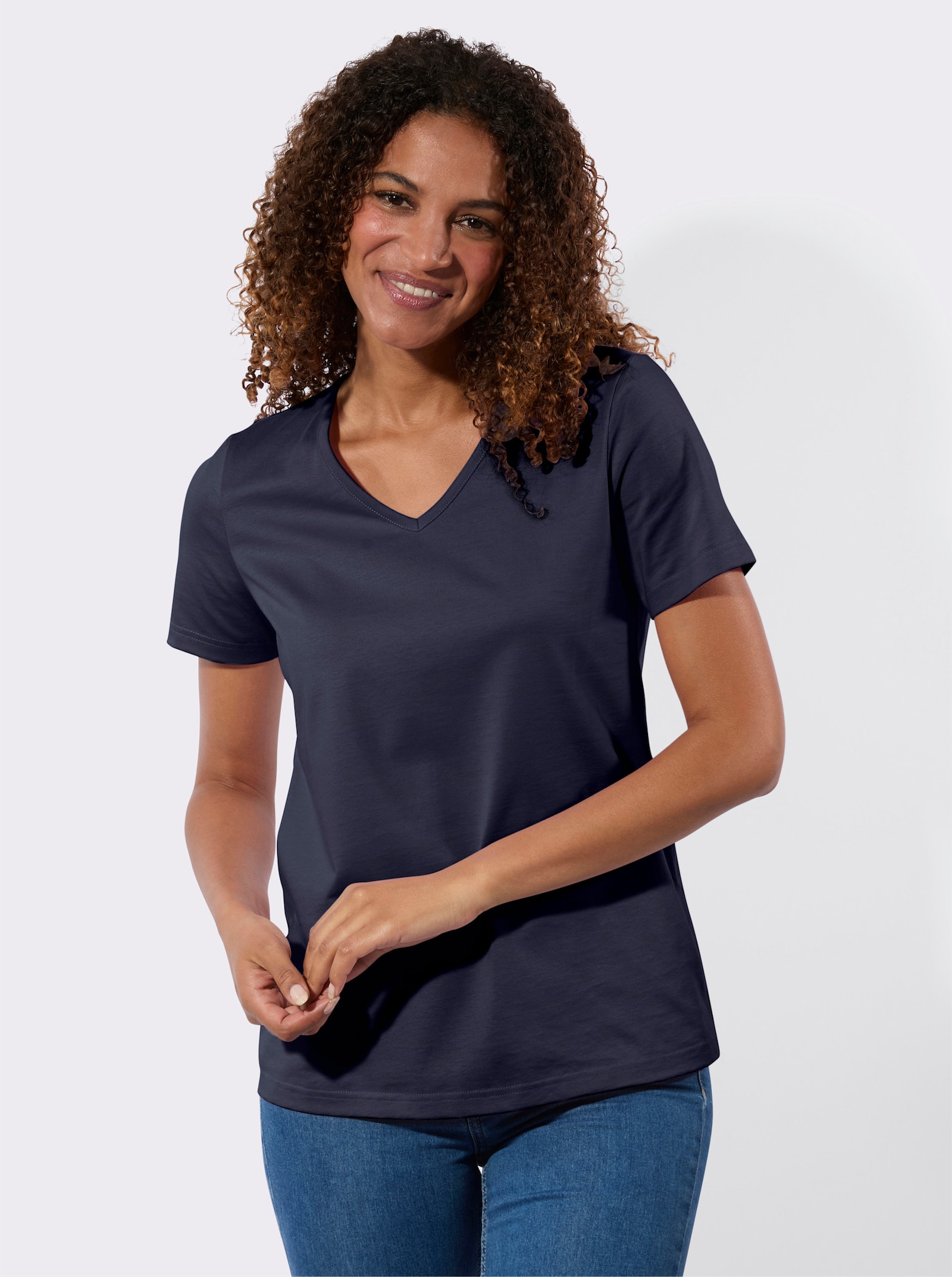 Tričko s krátkým rukávem v balení po 2 ks - námořnická modrá + ecru