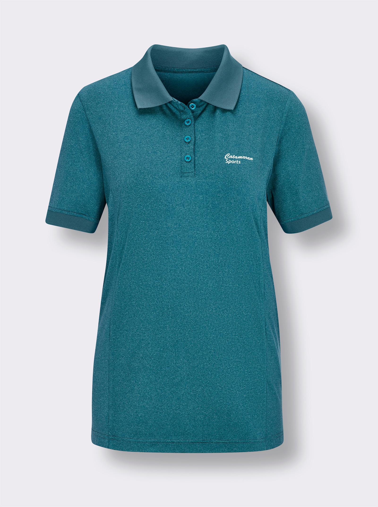 Catamaran Sports Funktionsshirt mit Seitenschlitzen - türkis-meliert