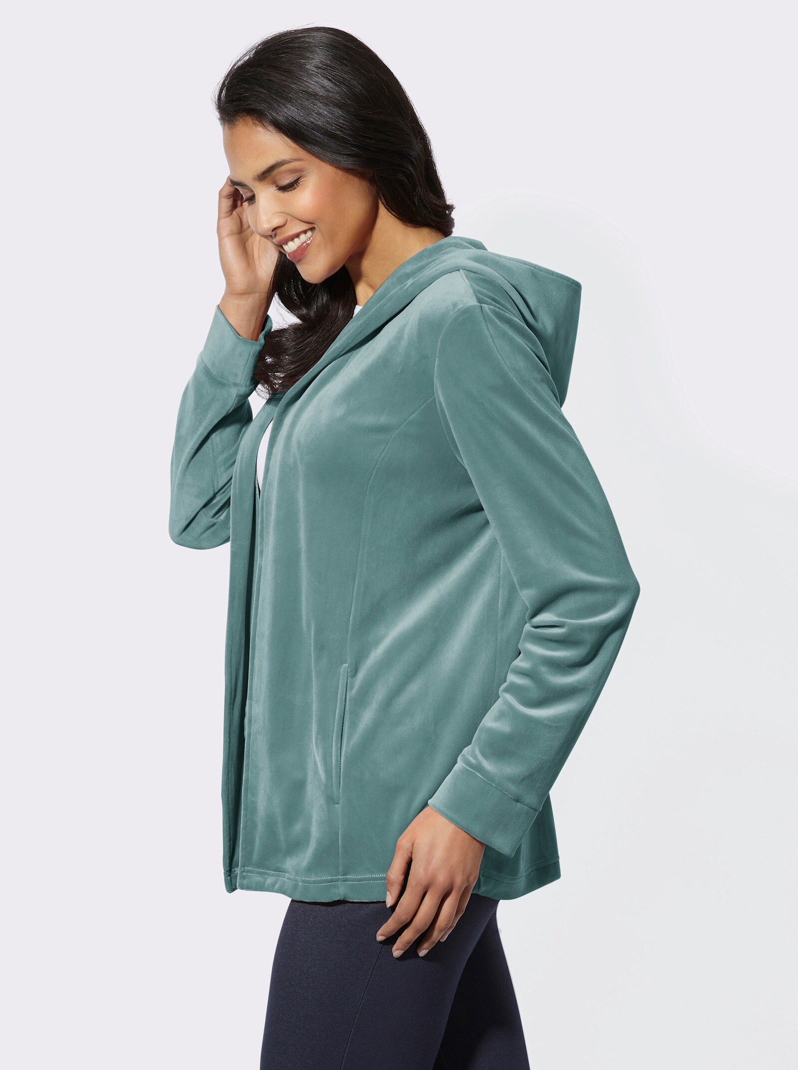 Nickijacke in offener Form - jade