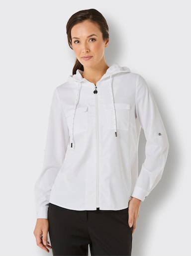 CREATION L PREMIUM Blusenjacke mit Krempel-Ärmel - ecru