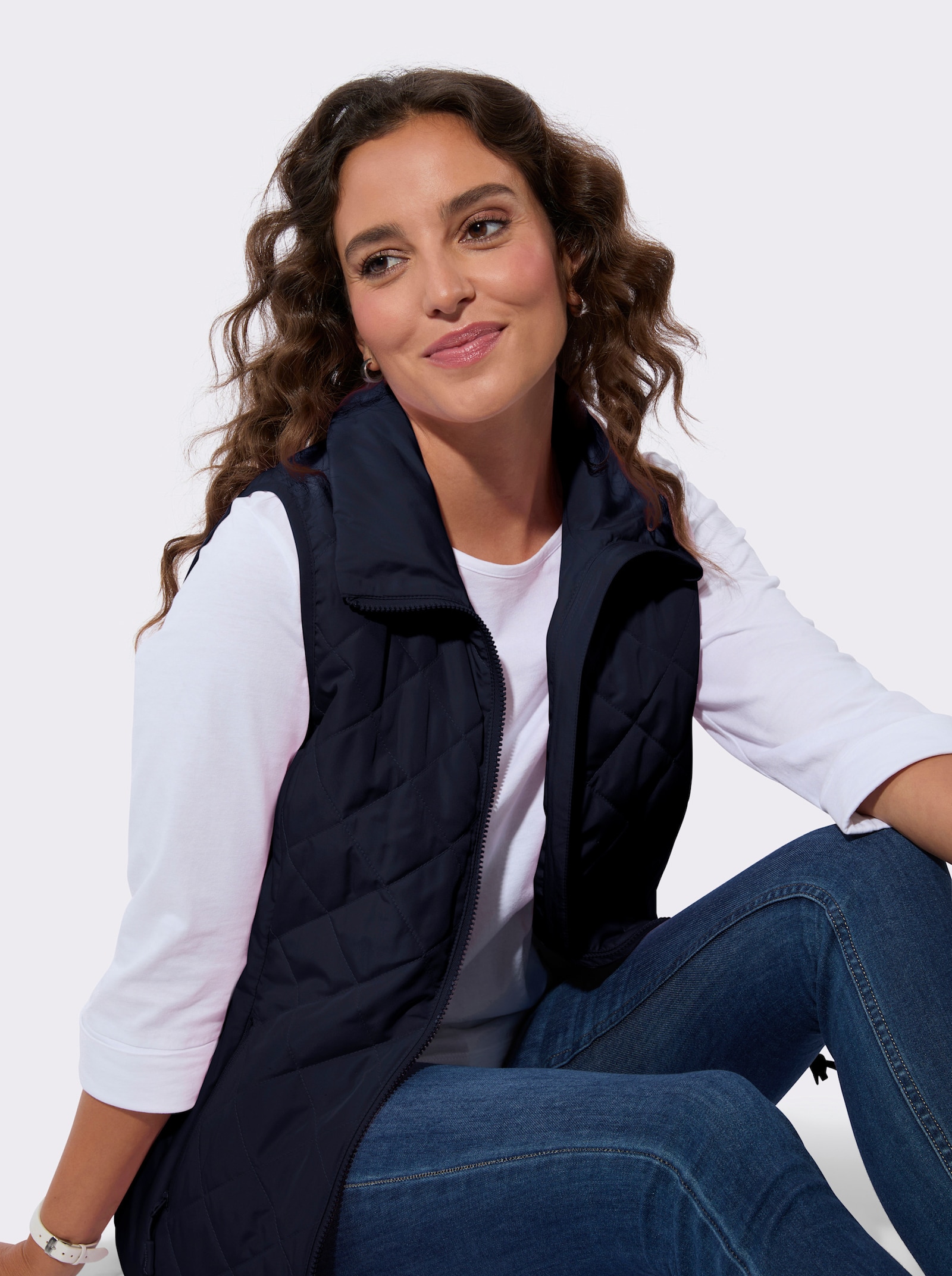 Steppweste in Microfaser-Qualität - marine